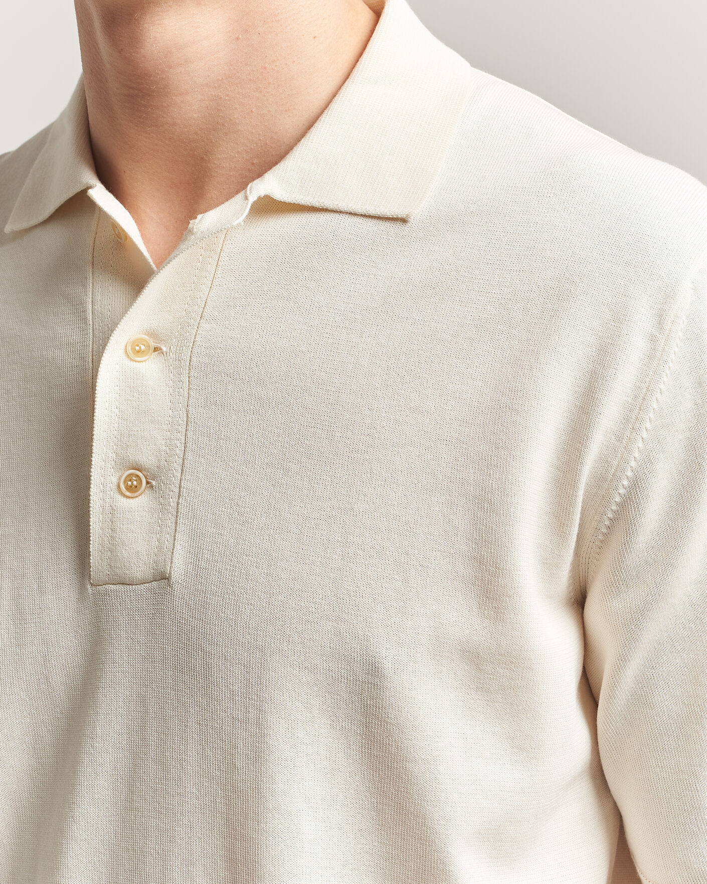 Heren | Polo's | Zanone | Knitted Cotton Polo Off White