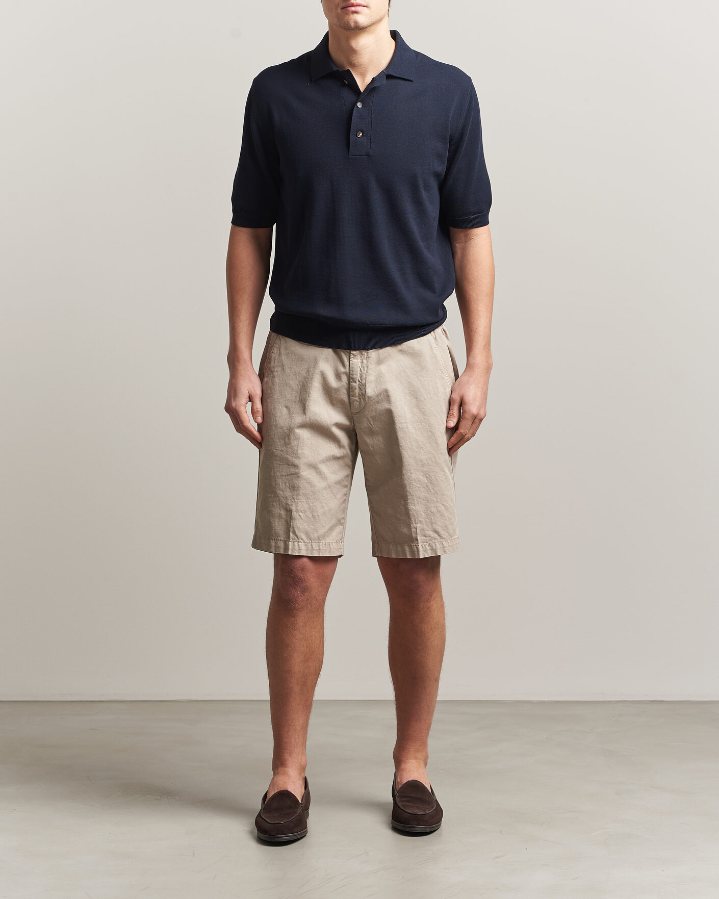 Heren | Polo's | Zanone | Knitted Cotton Polo Navy