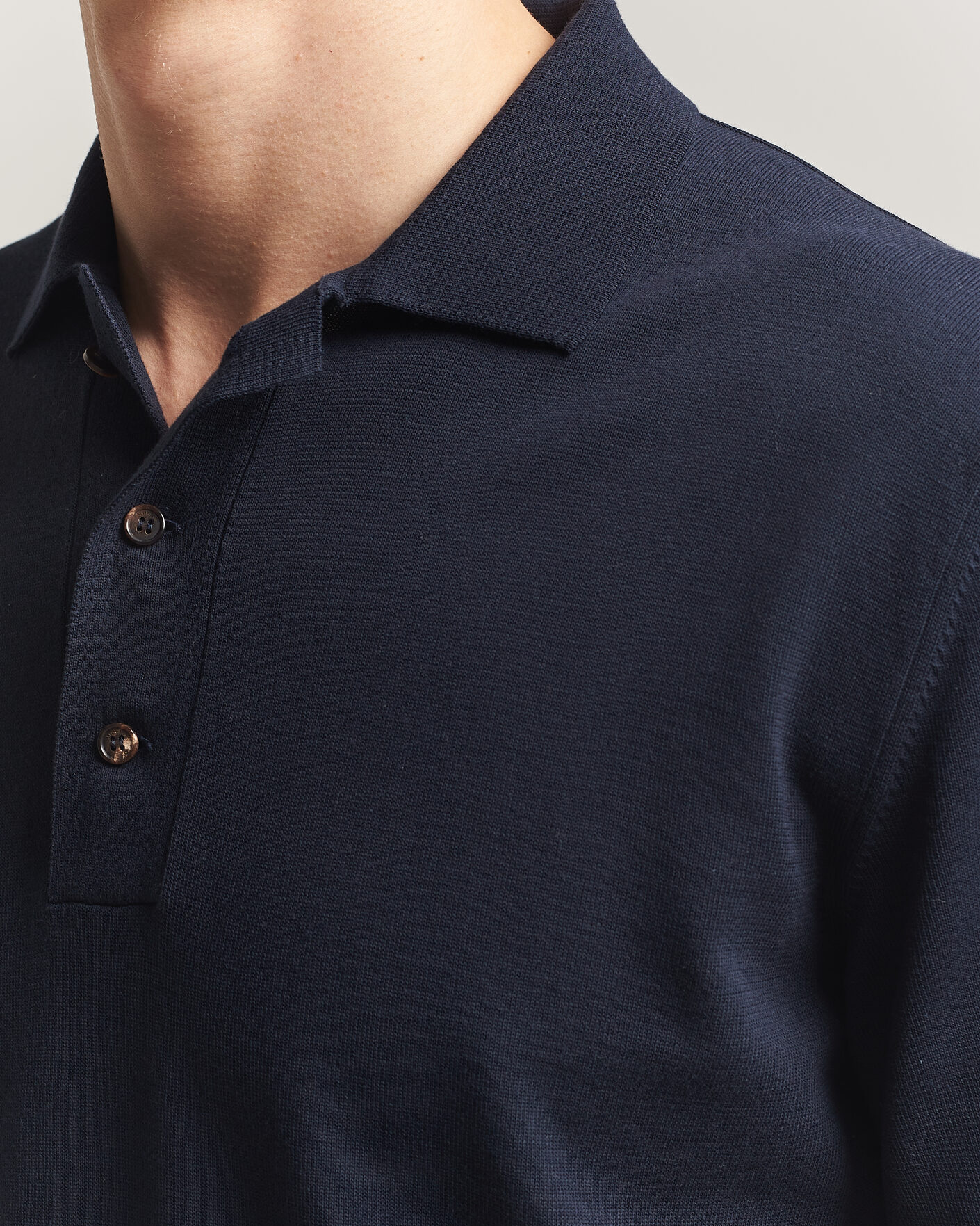 Heren | Polo's | Zanone | Knitted Cotton Polo Navy