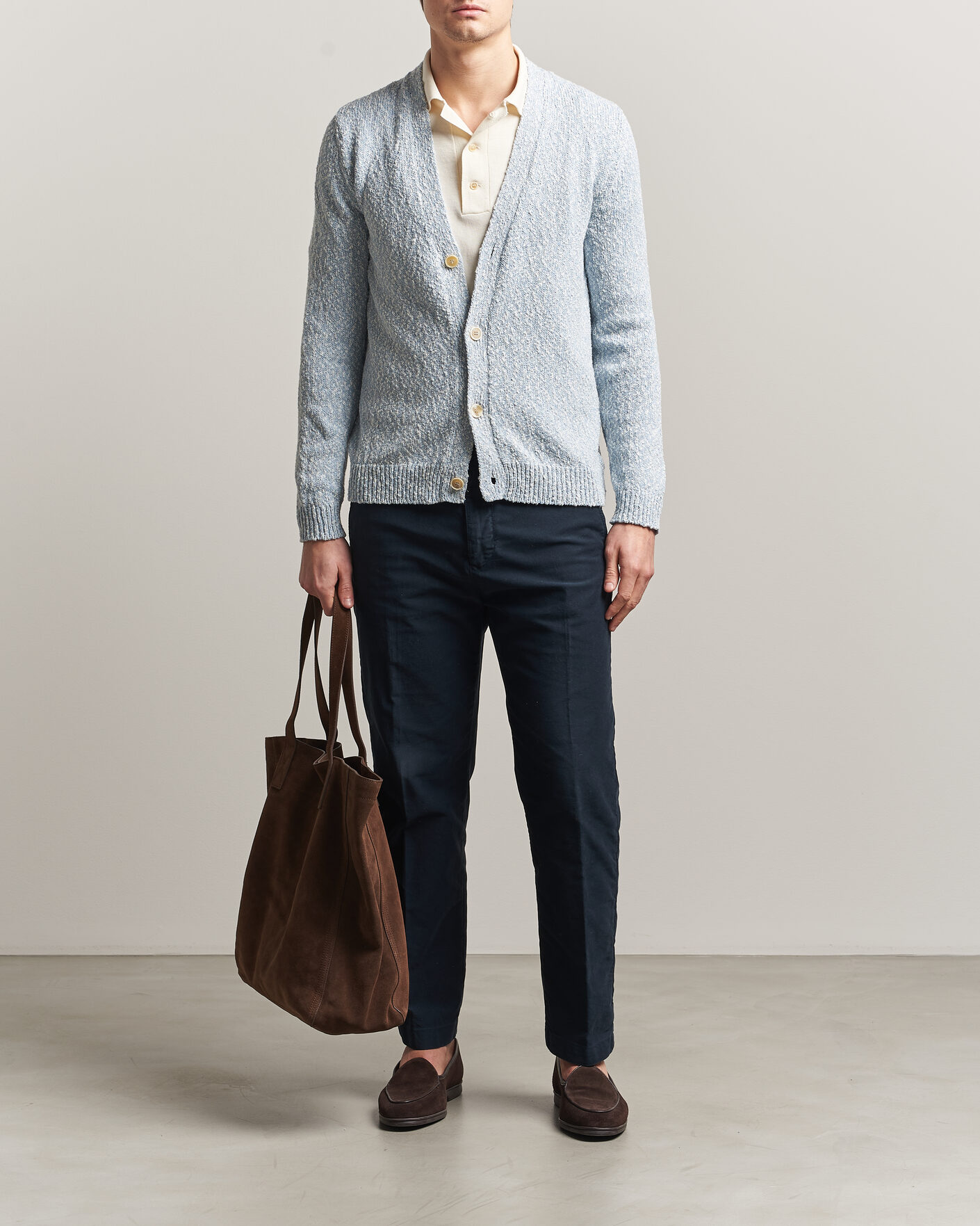 Heren | Truien | Zanone | Mouline Cardigan Sky Blue