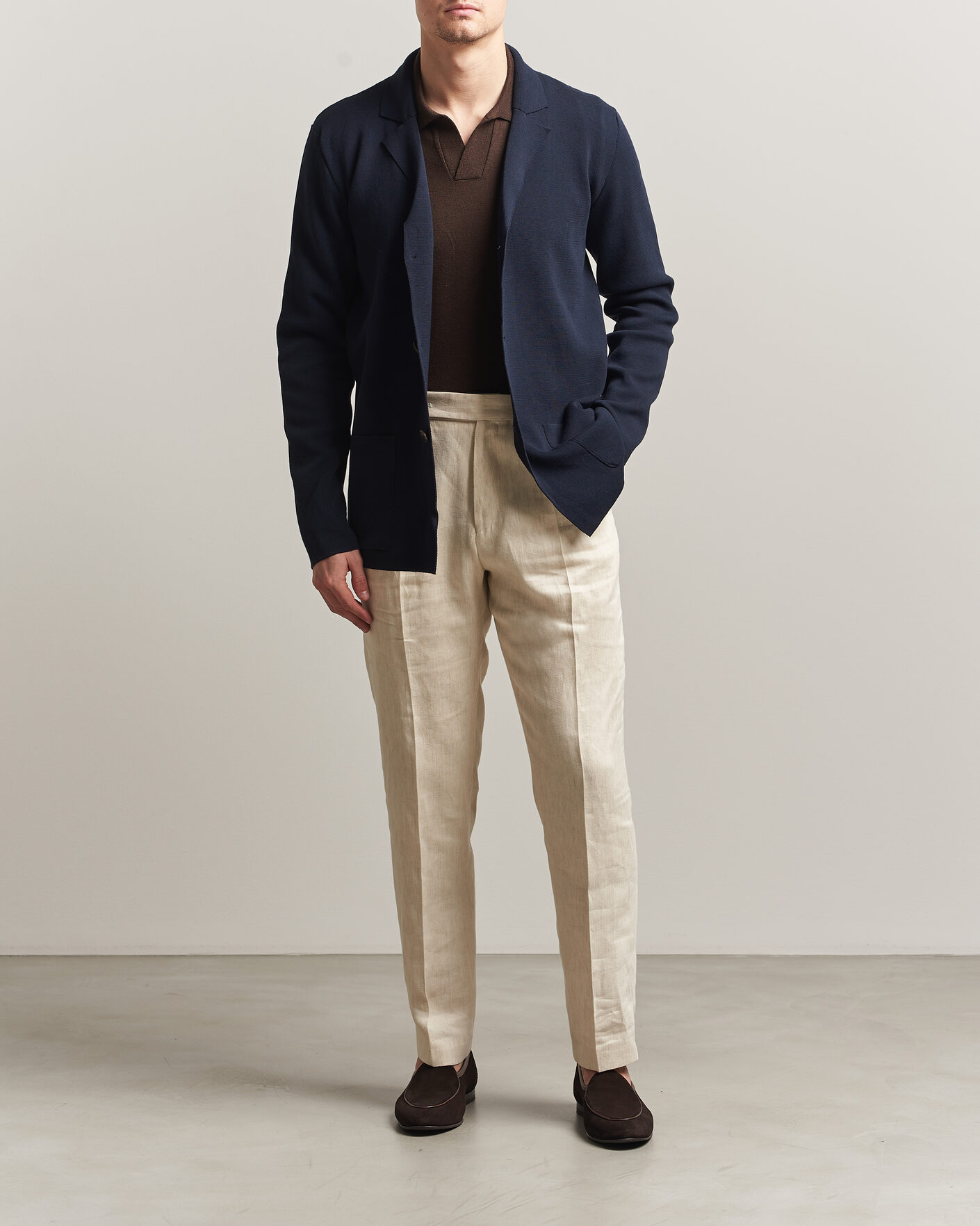 Heren | Blazers | Zanone | Knitted Cotton Blazer Navy