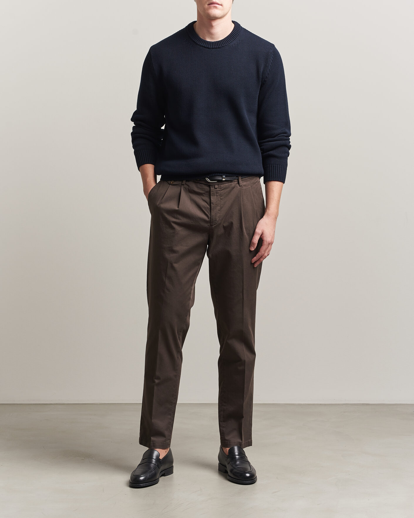 Heren | Truien | Zanone | Soft Cotton Crew Neck Sweater Navy