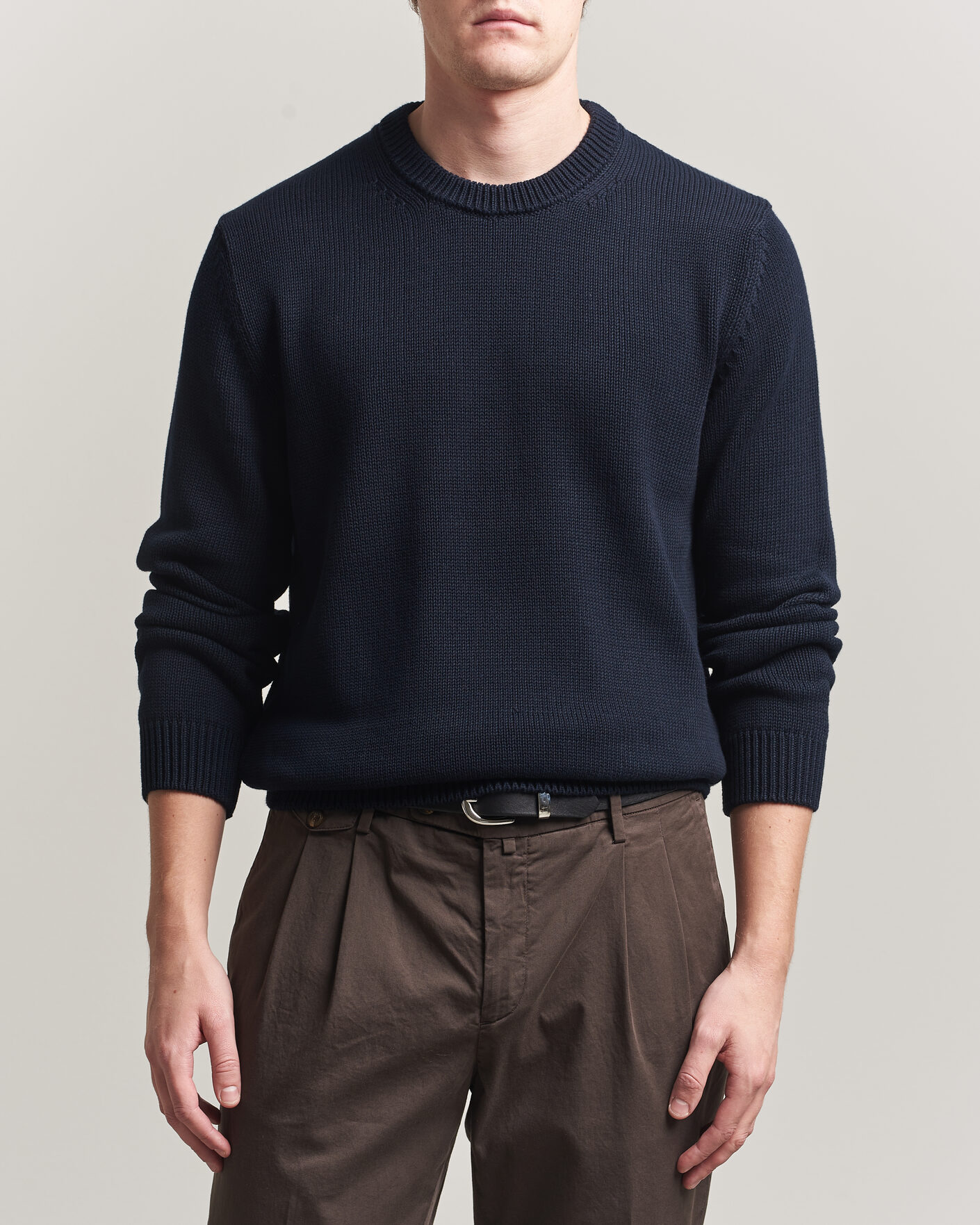 Heren | Truien | Zanone | Soft Cotton Crew Neck Sweater Navy