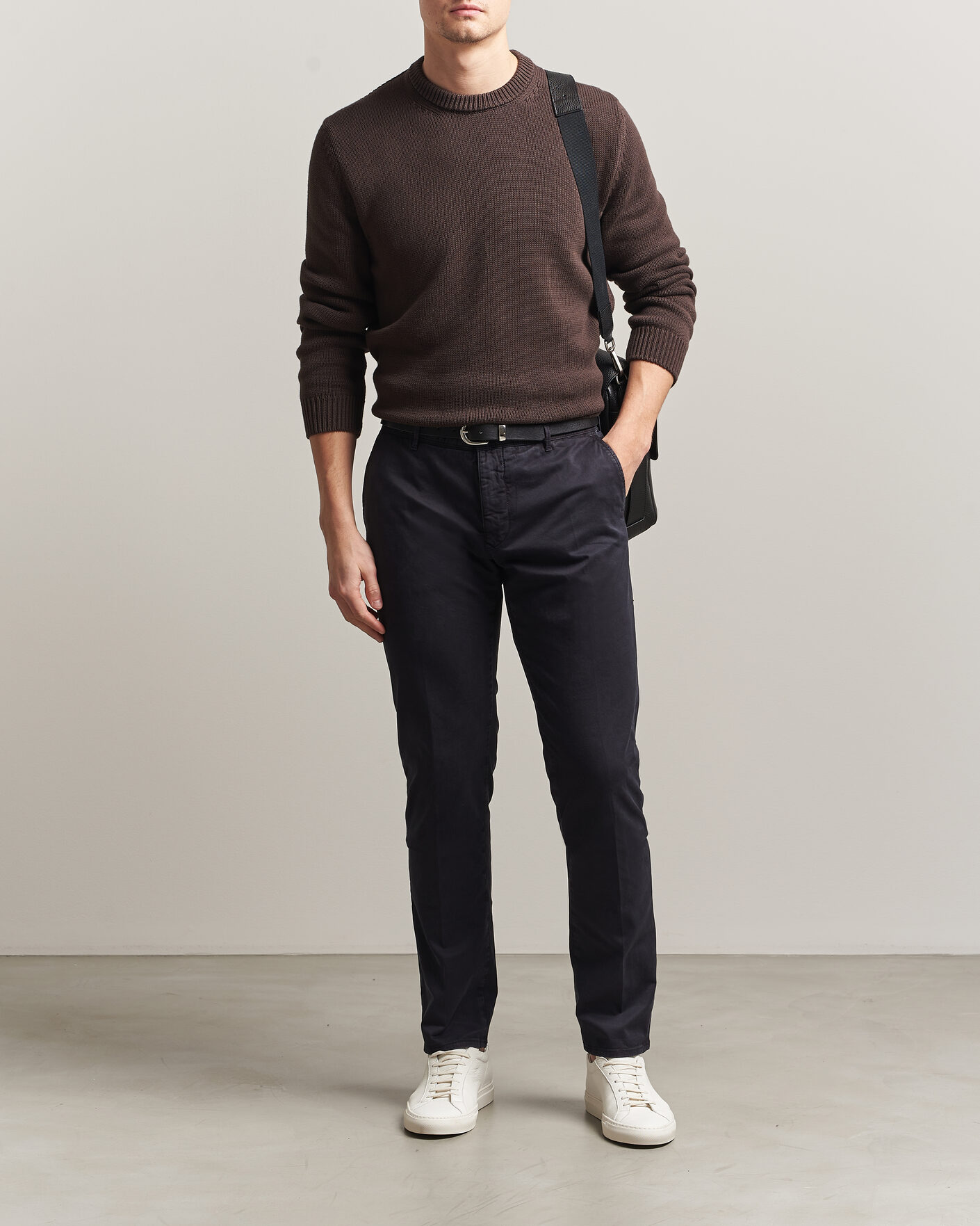 Heren | Truien | Zanone | Soft Cotton Crew Neck Sweater Chocolate