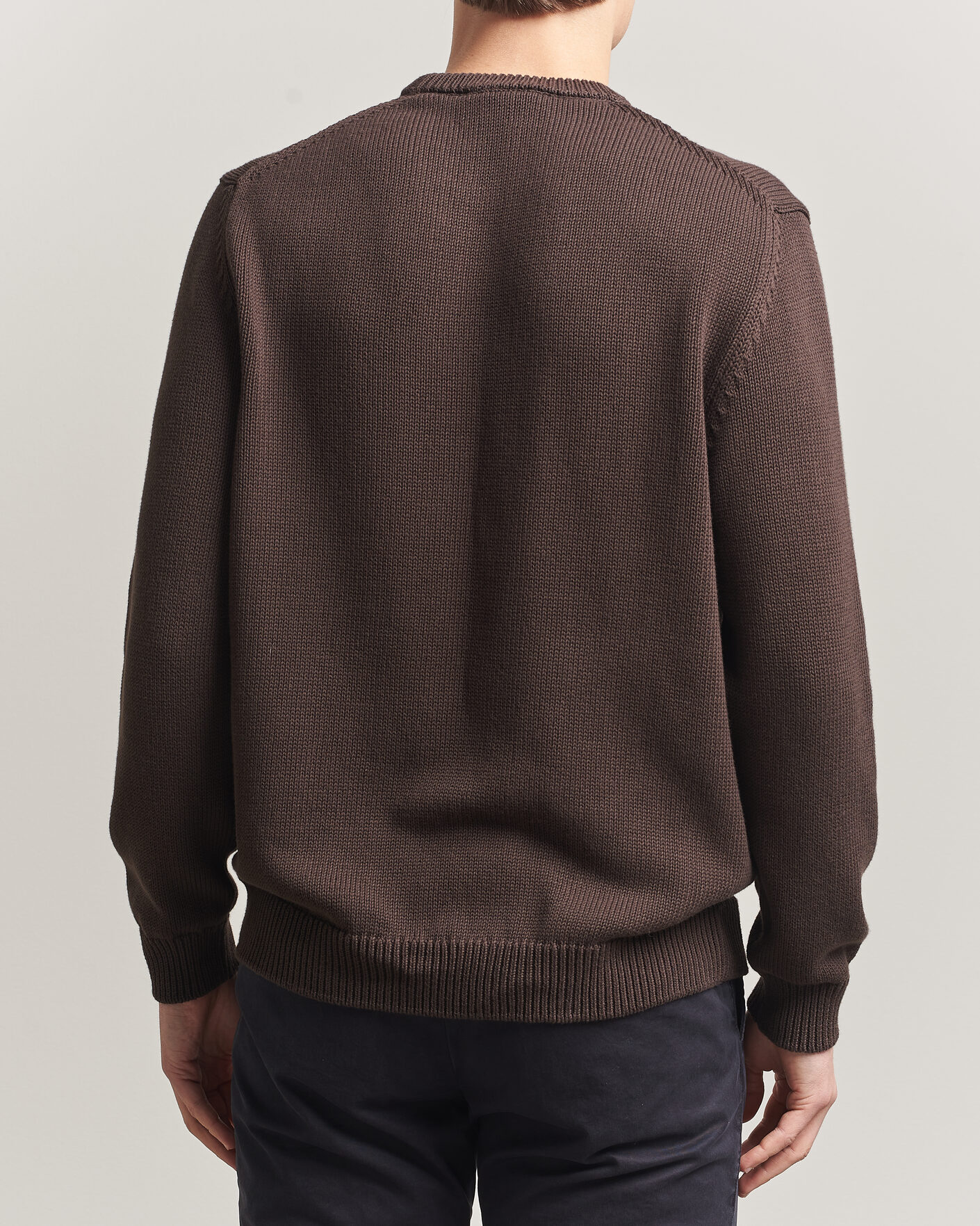 Heren | Truien | Zanone | Soft Cotton Crew Neck Sweater Chocolate