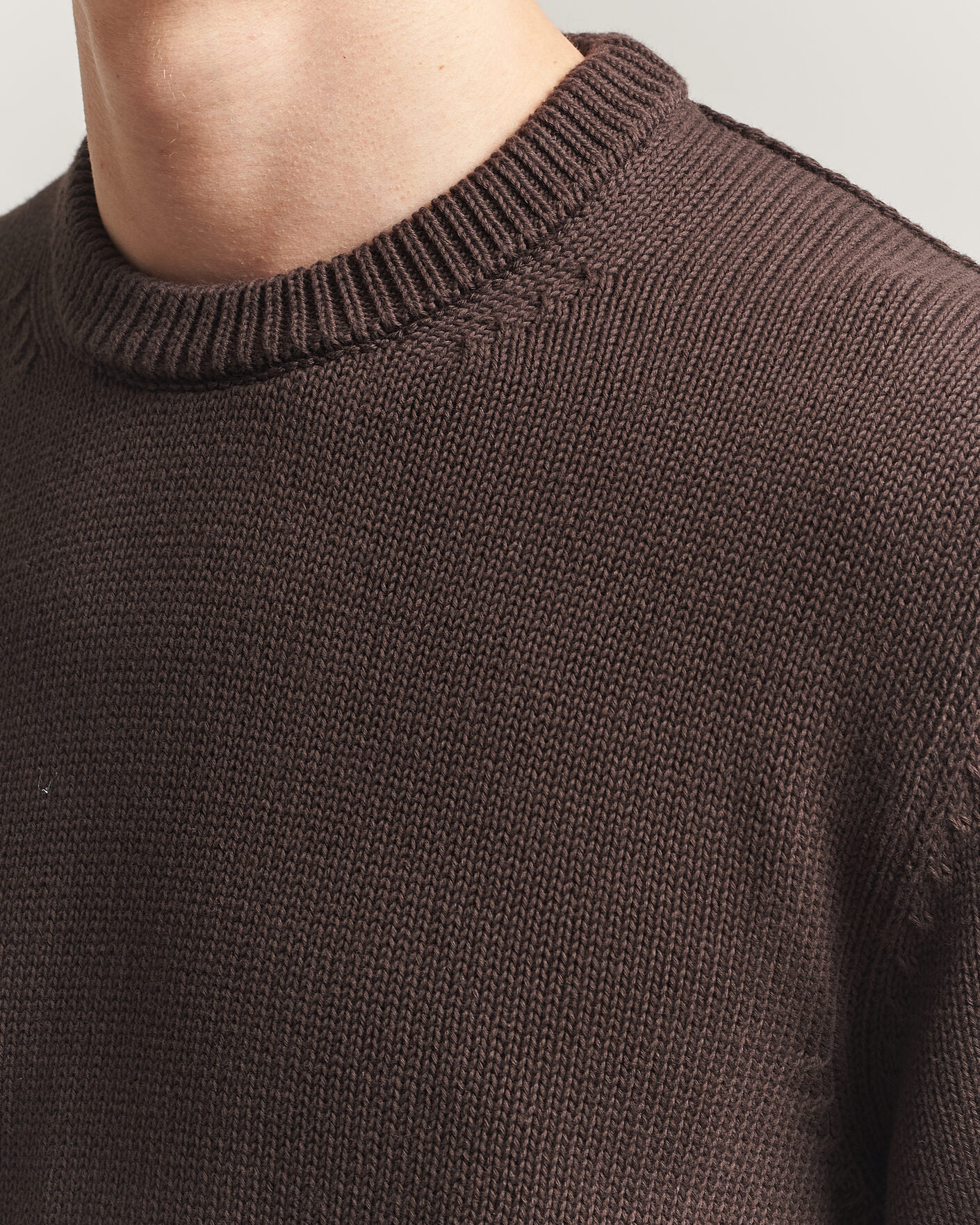 Heren | Truien | Zanone | Soft Cotton Crew Neck Sweater Chocolate