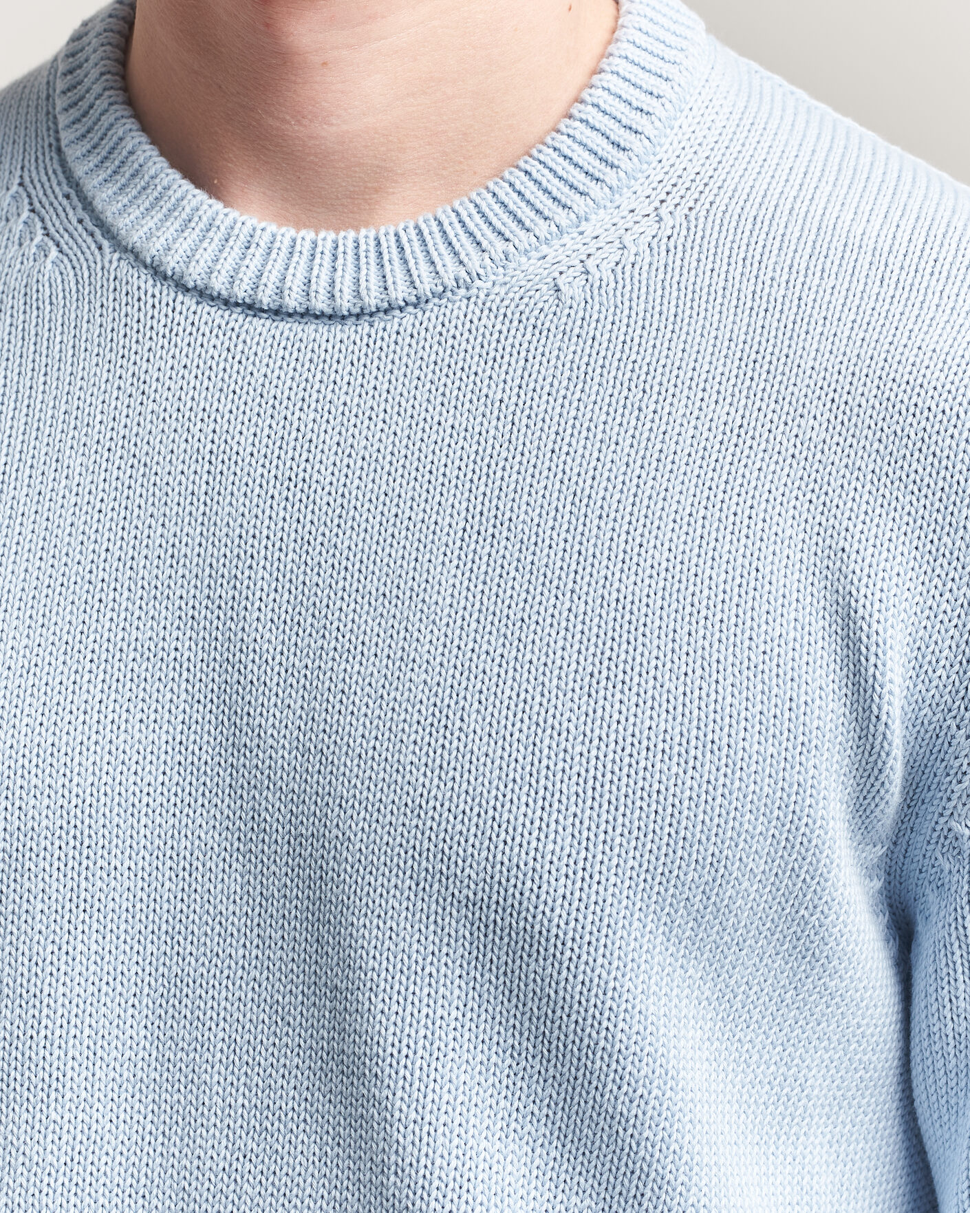 Heren | Truien | Zanone | Soft Cotton Crew Neck Sweater Sky Blue