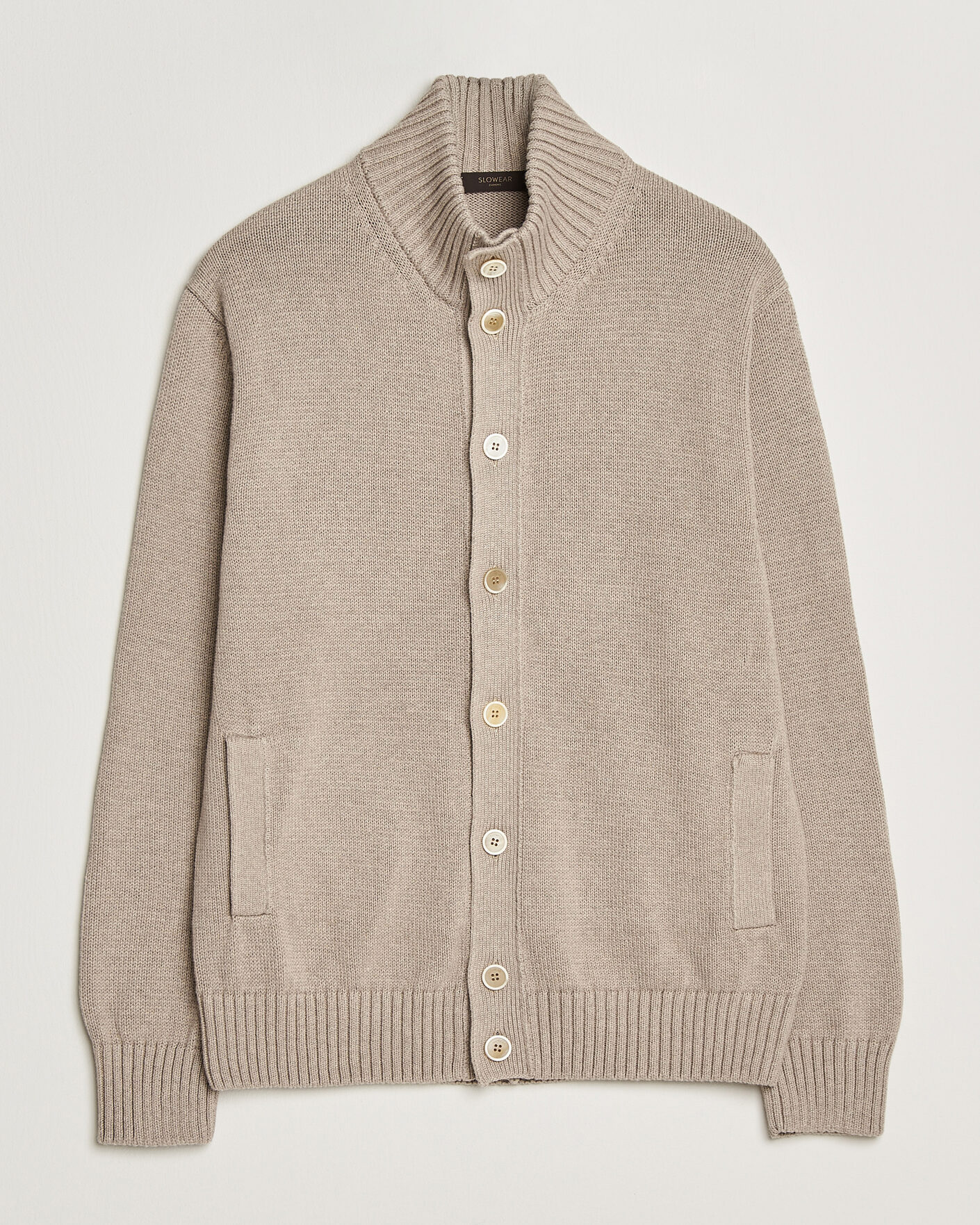 Heren | Truien | Zanone | Soft Cotton Chioto Cardigan Taupe