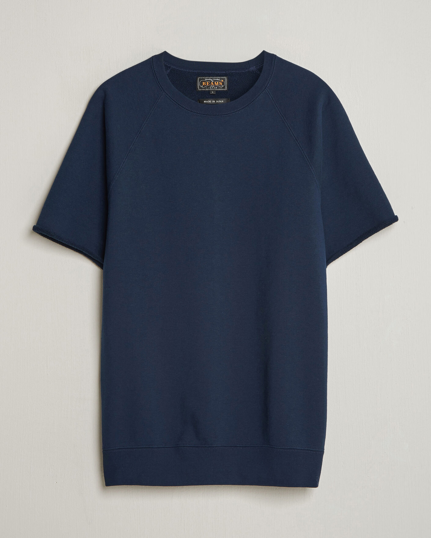 Heren | T-shirts | BEAMS PLUS | Short Sleeve Cut Off Sweat Navy