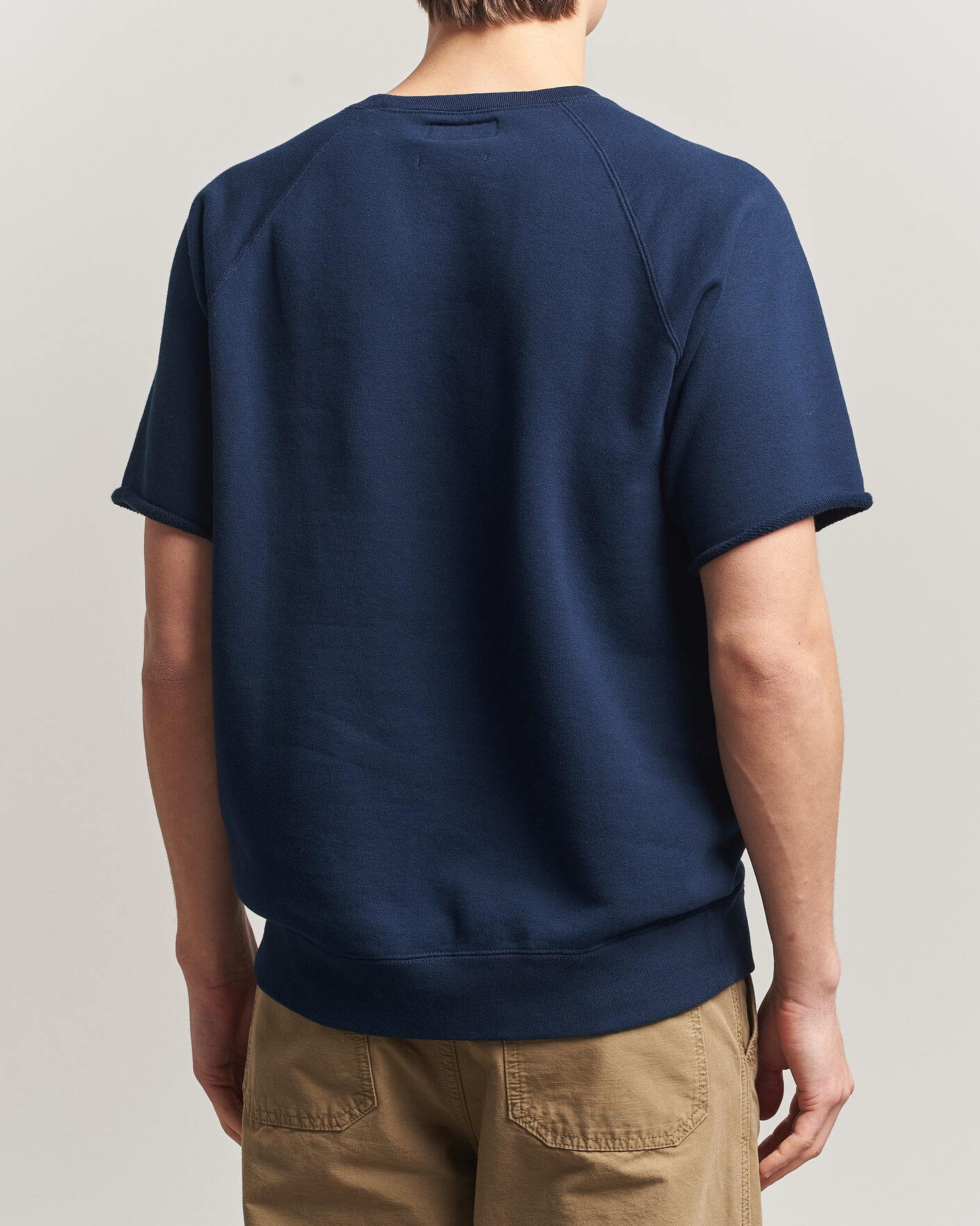 Heren | T-shirts | BEAMS PLUS | Short Sleeve Cut Off Sweat Navy