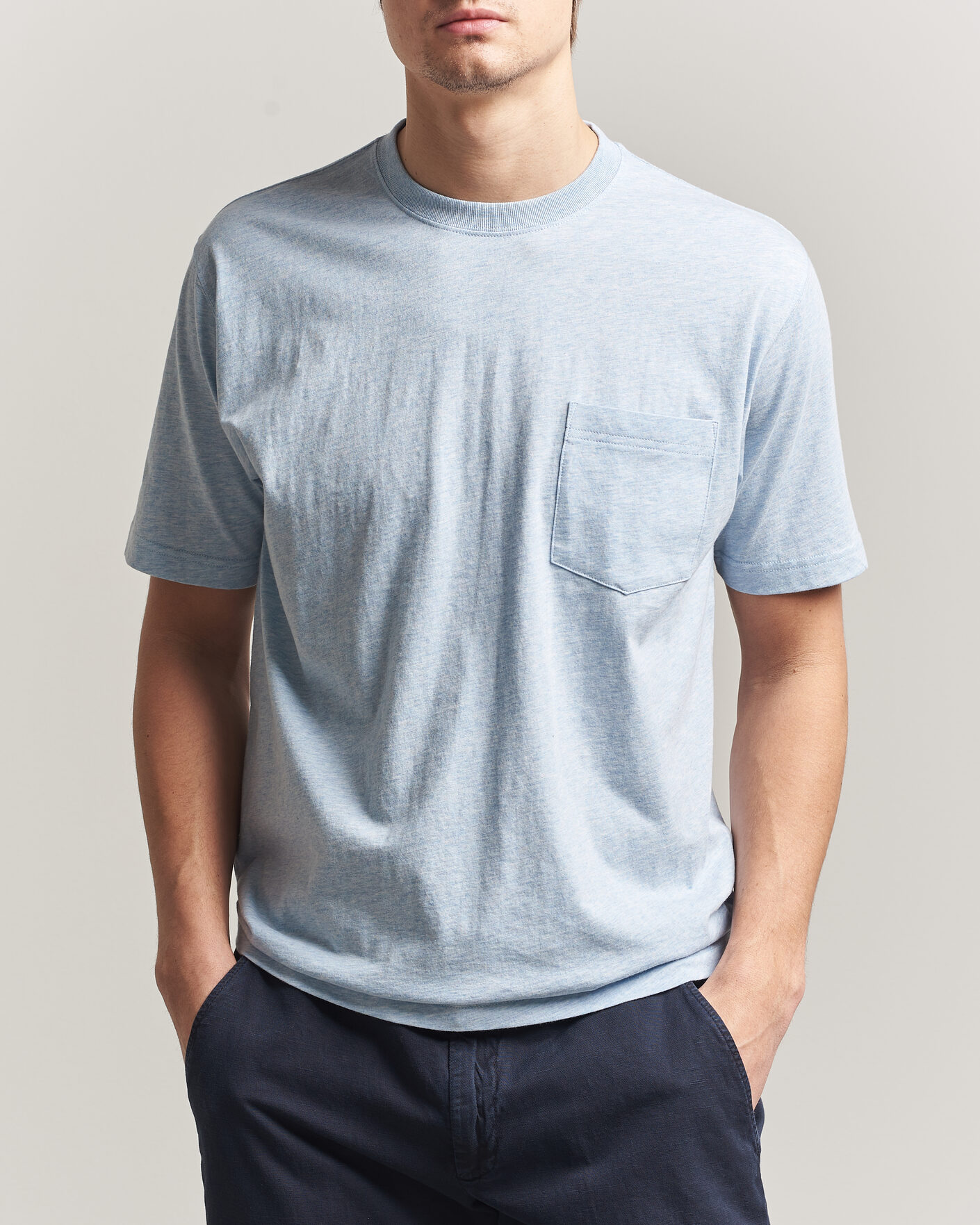 Heren | T-shirts | BEAMS PLUS | Pocket Tee Sax Blue