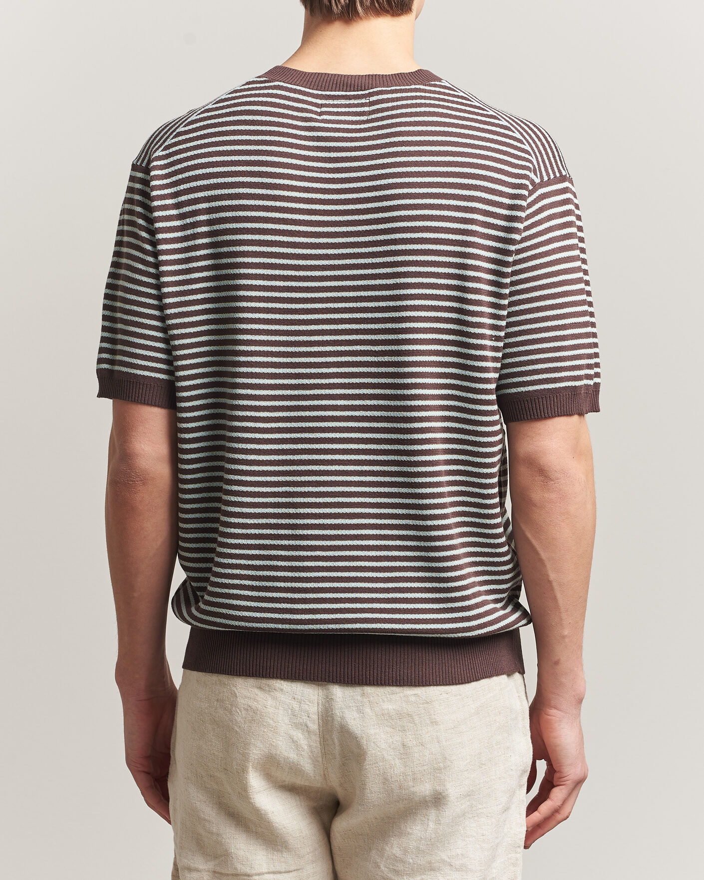 Heren | T-shirts | BEAMS PLUS | Jacquard Knit T-Shirt Brown