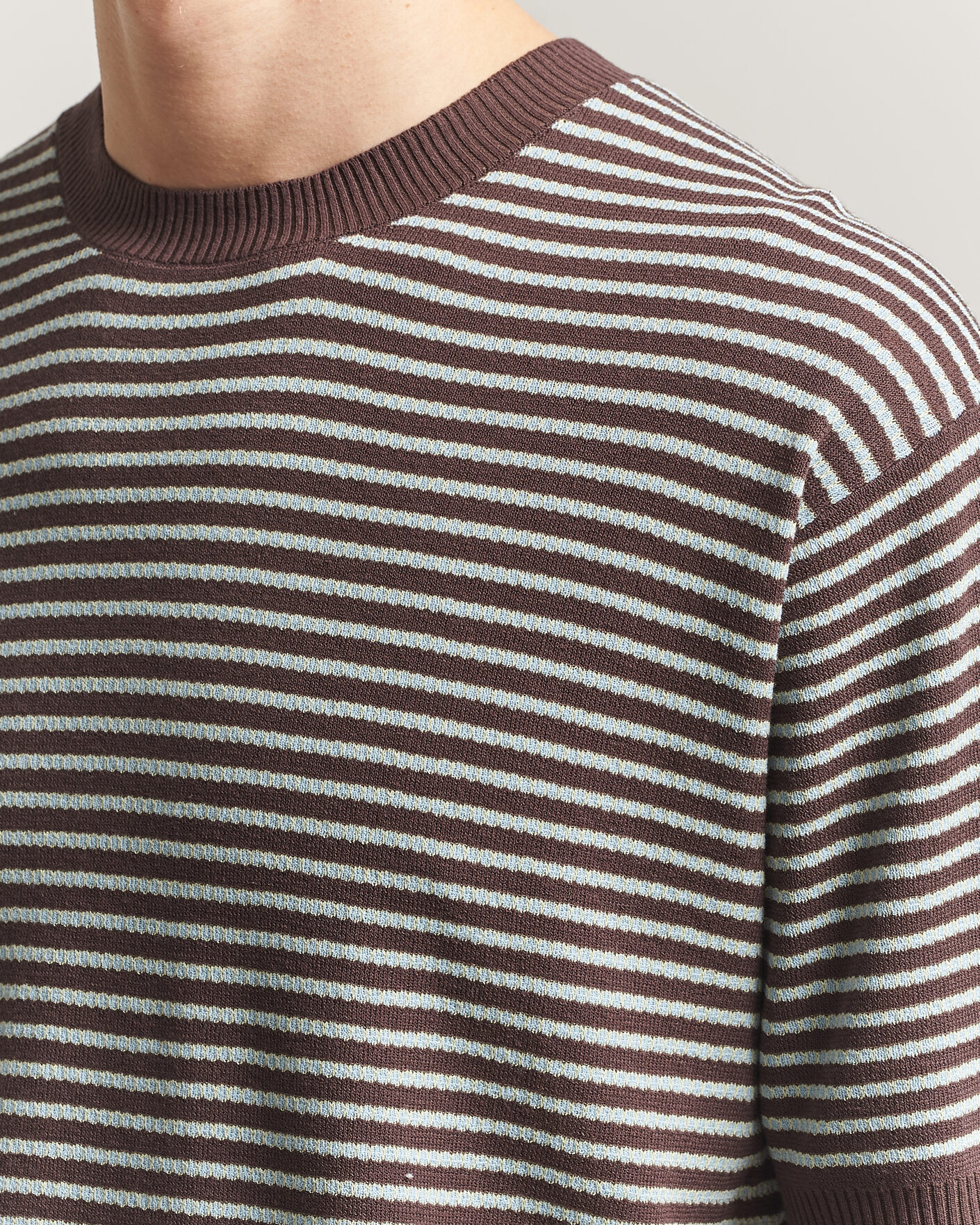 Heren | T-shirts | BEAMS PLUS | Jacquard Knit T-Shirt Brown