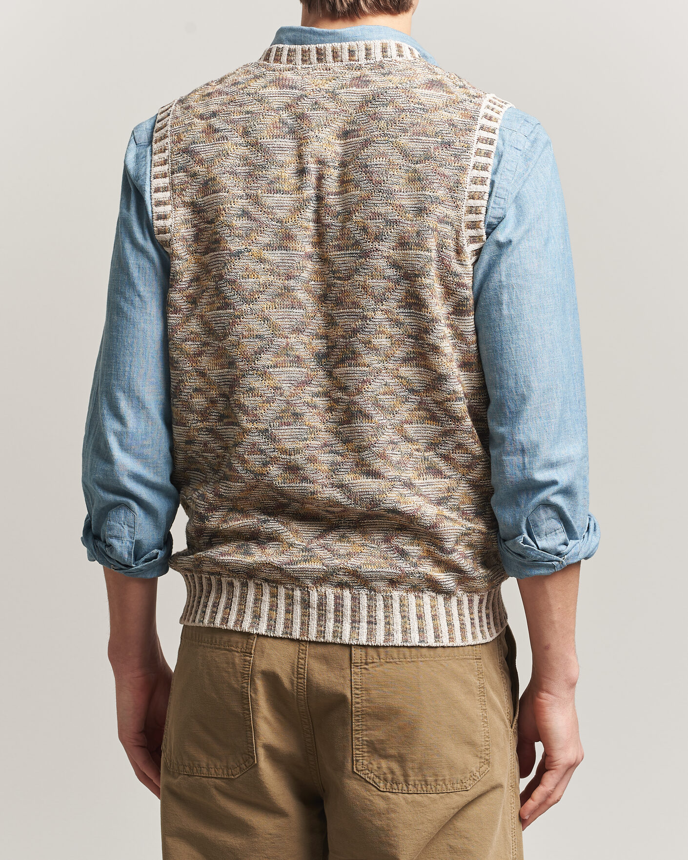 Heren | Truien | BEAMS PLUS | Kasuri Jacquard Knit Vest Beige