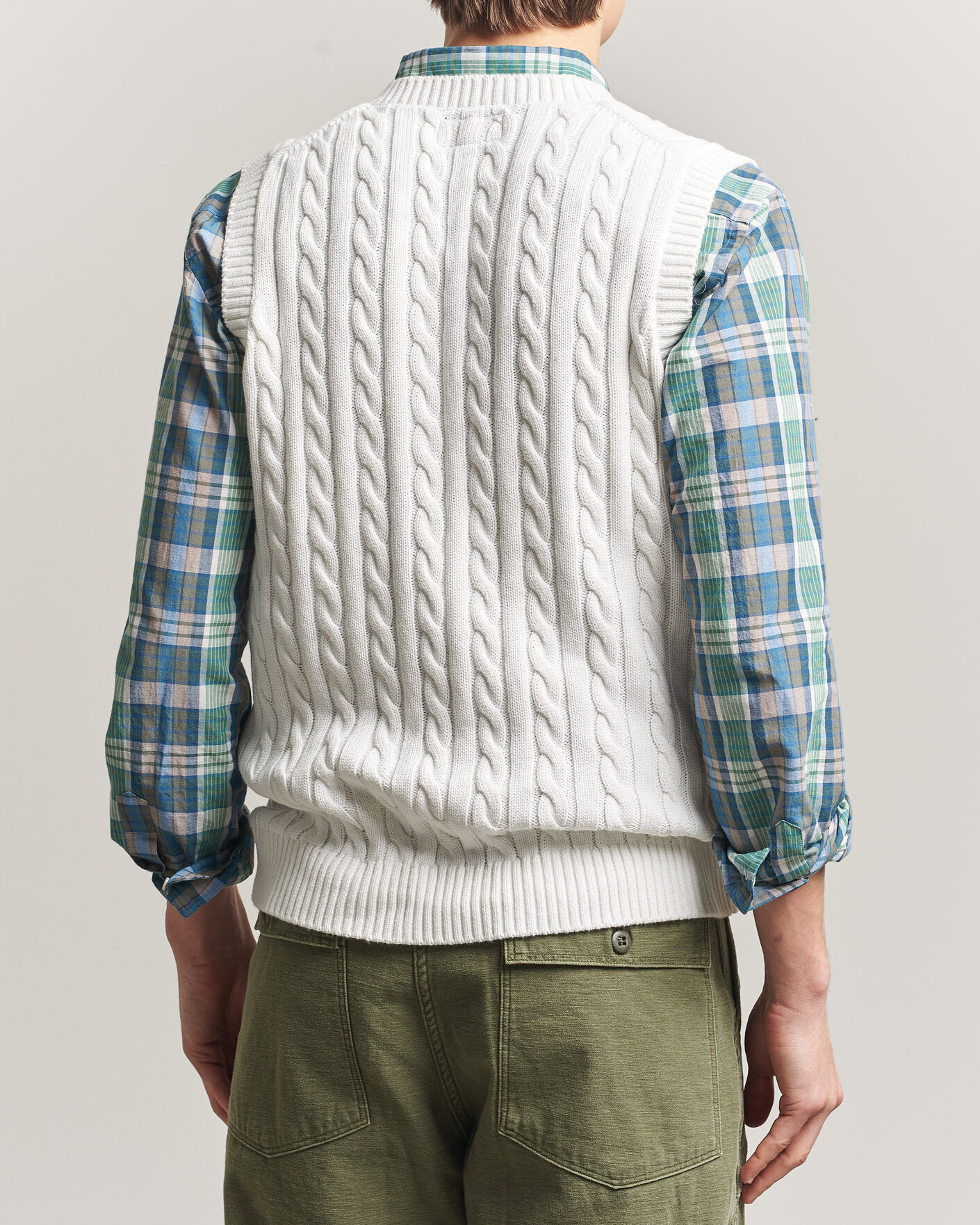 Heren | Truien | BEAMS PLUS | Cable Knit Vest White