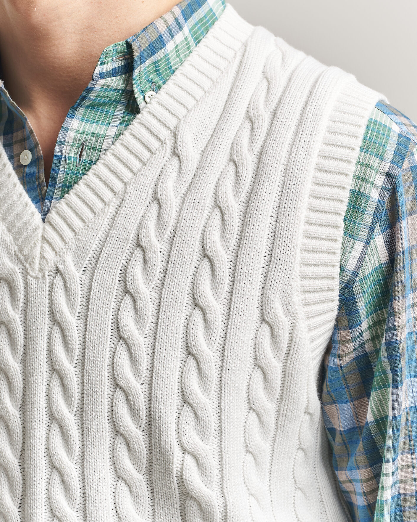 Heren | Truien | BEAMS PLUS | Cable Knit Vest White