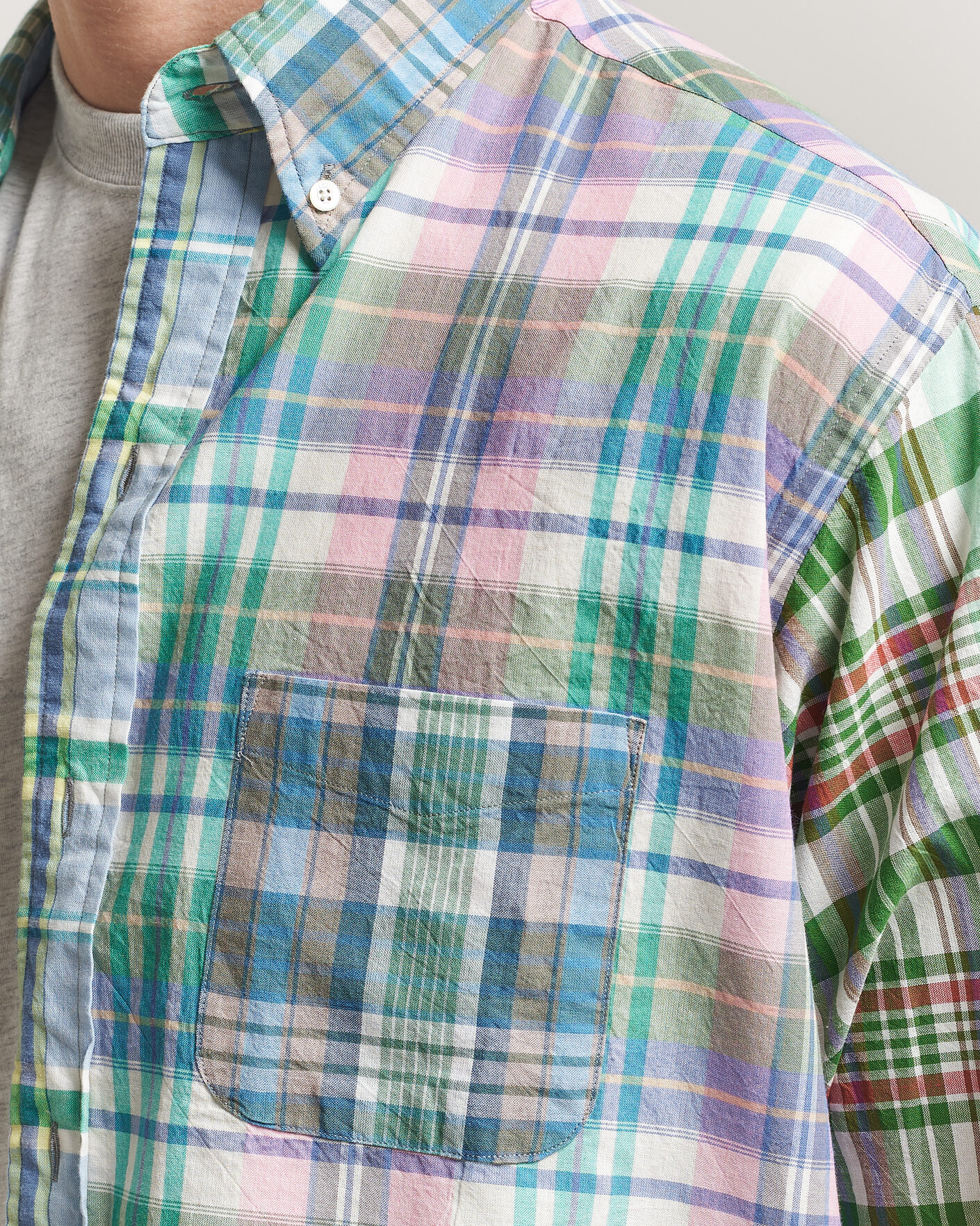 Heren | Overhemden | BEAMS PLUS | Patchwork Madras Shirt Multicolour