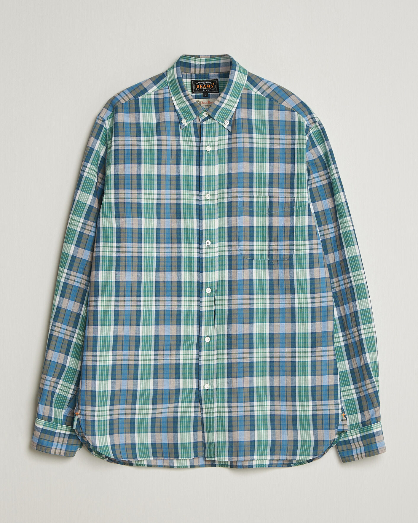 Heren | Overhemden | BEAMS PLUS | Madras Button Down Shirt Blue
