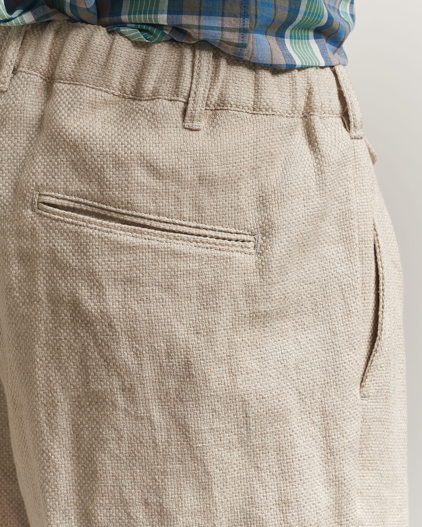 Heren | Broeken | BEAMS PLUS | Cotton/Linen Pleated Trousers Off White