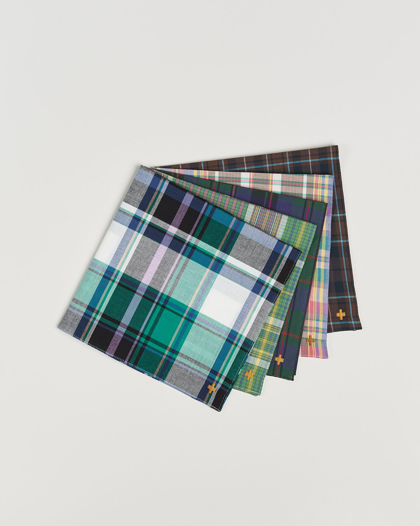 Heren | BEAMS PLUS 5-Pack Madras Handkerchief Multicolour | BEAMS PLUS | 5-Pack Madras Handkerchief Multicolour