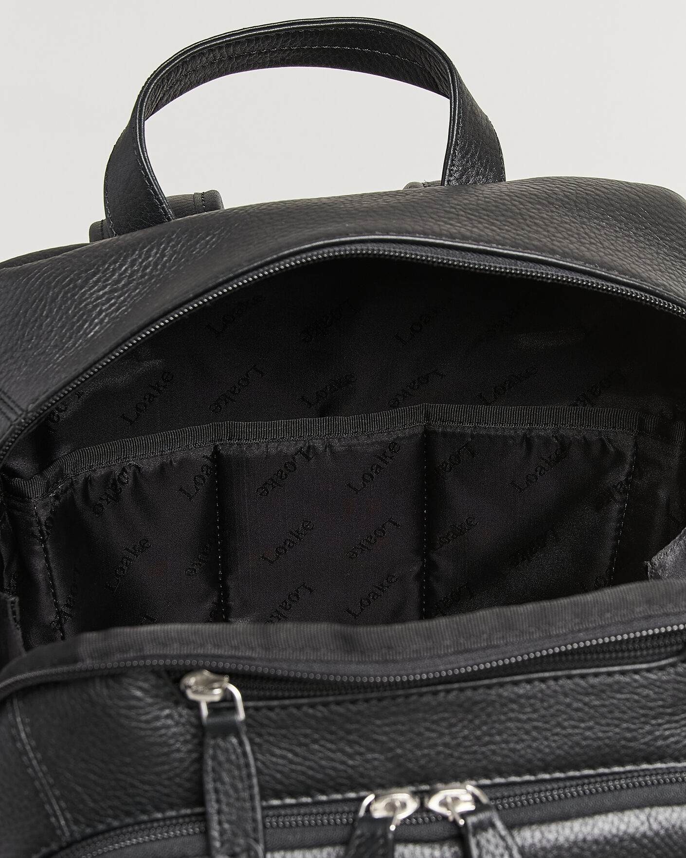 Heren | Tassen | Loake Shoemakers | Waterloo Grained Leather Backpack Black