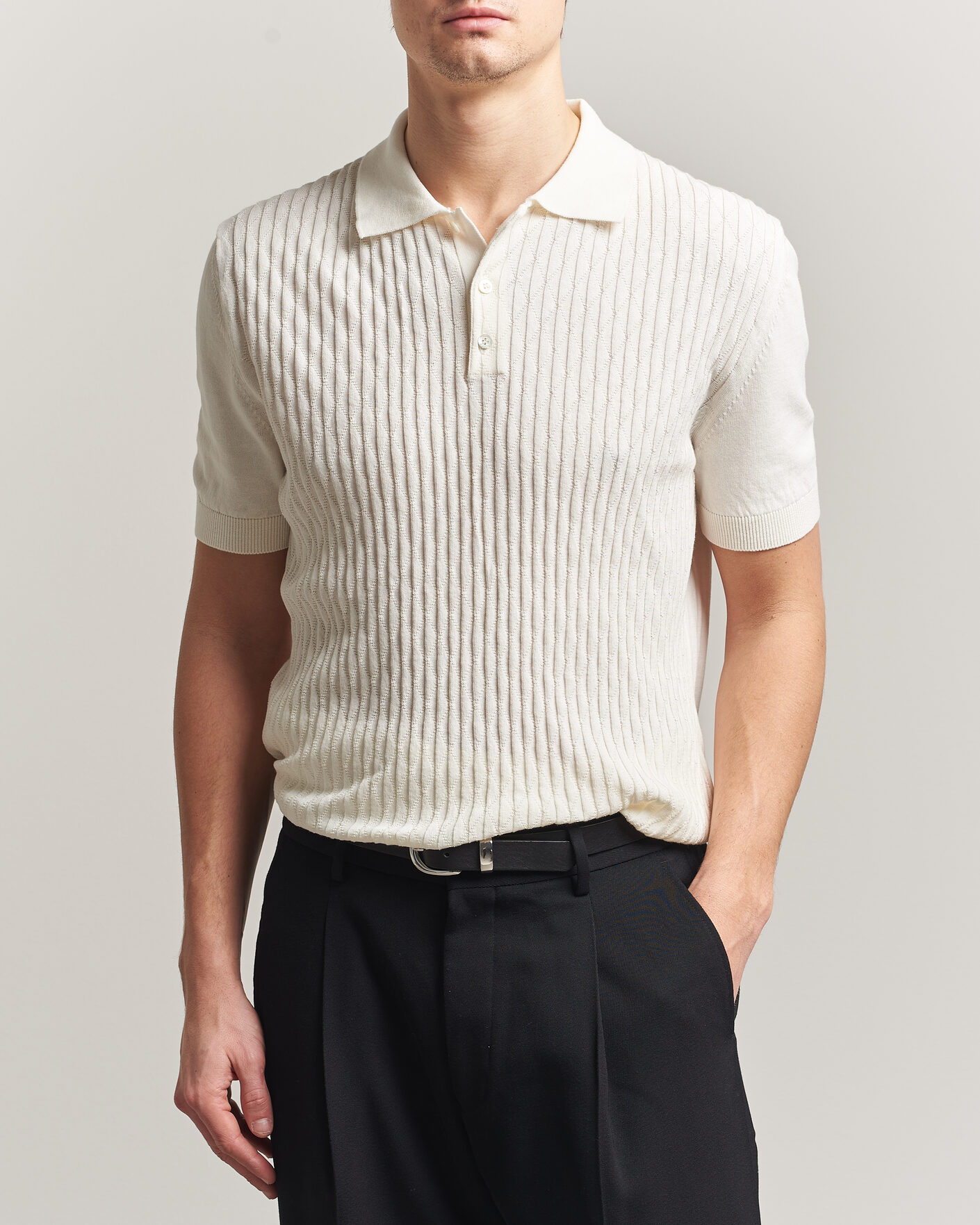 Heren | Polo's | Baracuta | Pattern Stich Polo Off White