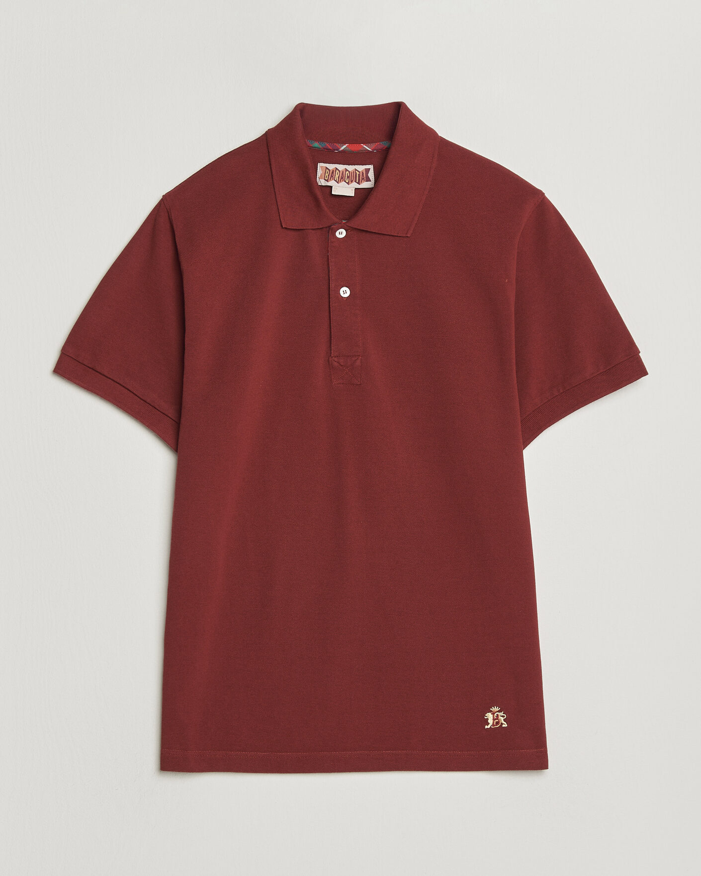 Heren | Polo's | Baracuta | Tartan Placket Piquet Polo Oxblood