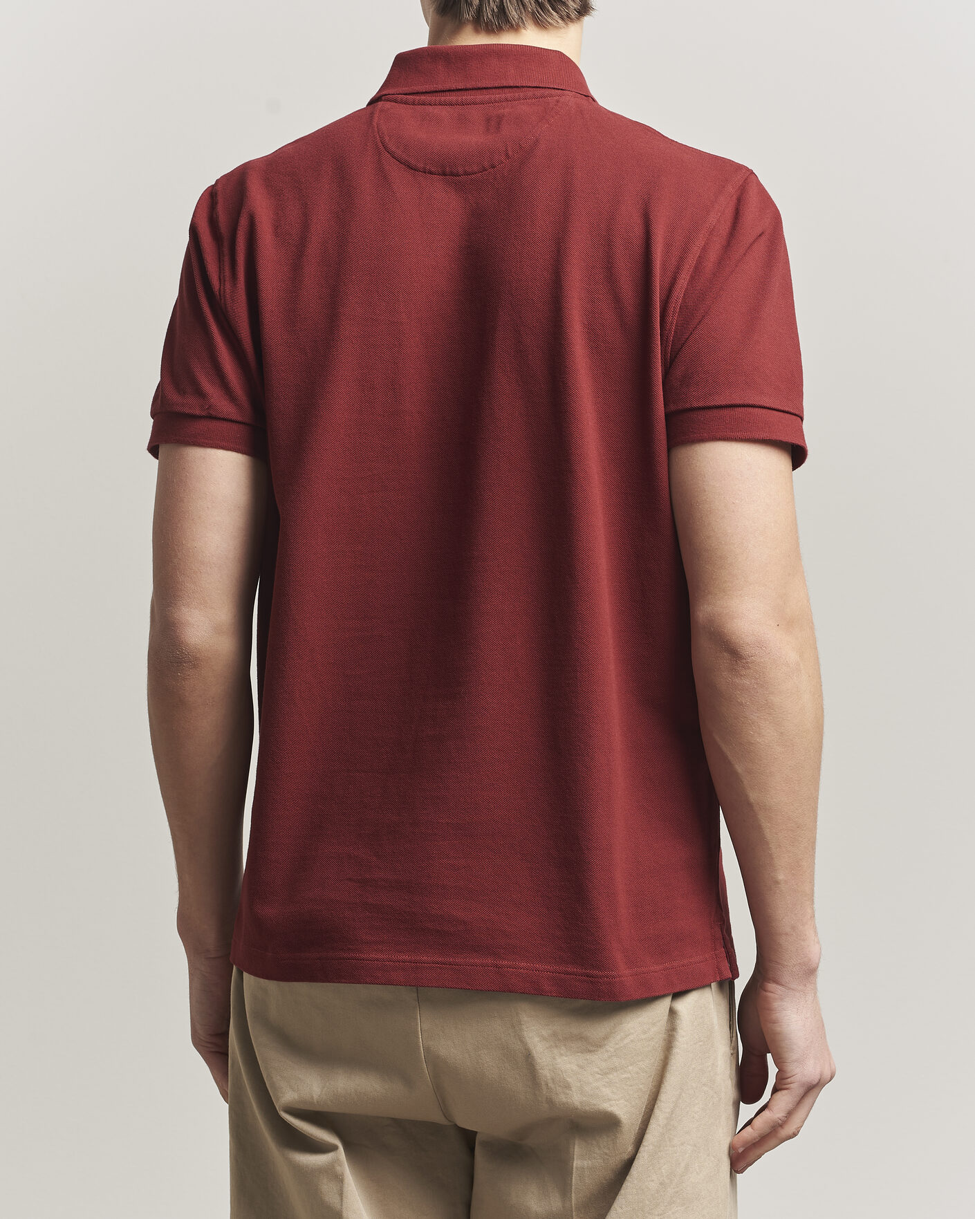 Heren | Polo's | Baracuta | Tartan Placket Piquet Polo Oxblood