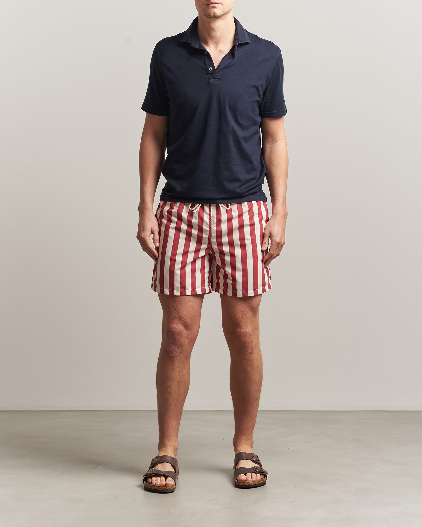 Heren | Zwembroek | Ripa Ripa | Paraggi Striped Swimshorts Red