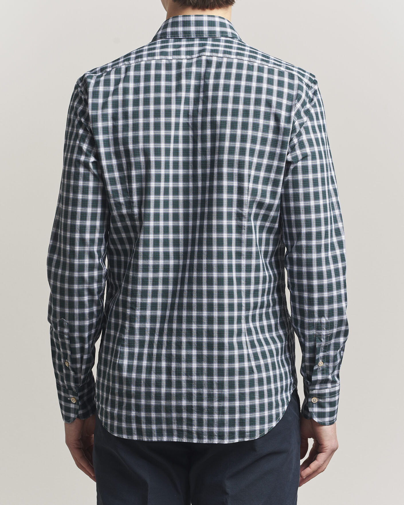 Heren | Overhemden | Grigio | Washed Casual Shirt Green Check