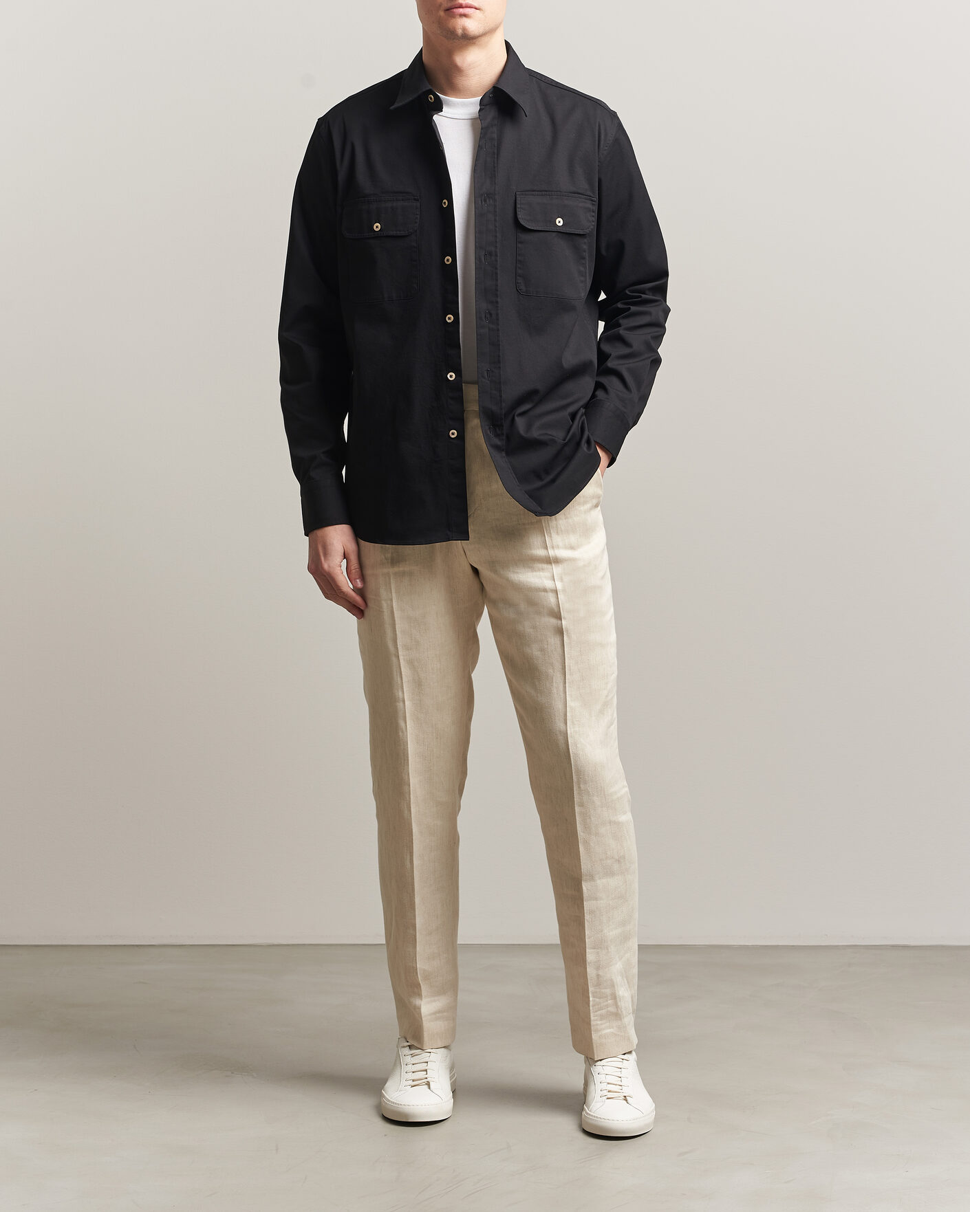 Heren | Overhemden | Grigio | Illinois Cotton Overshirt Black