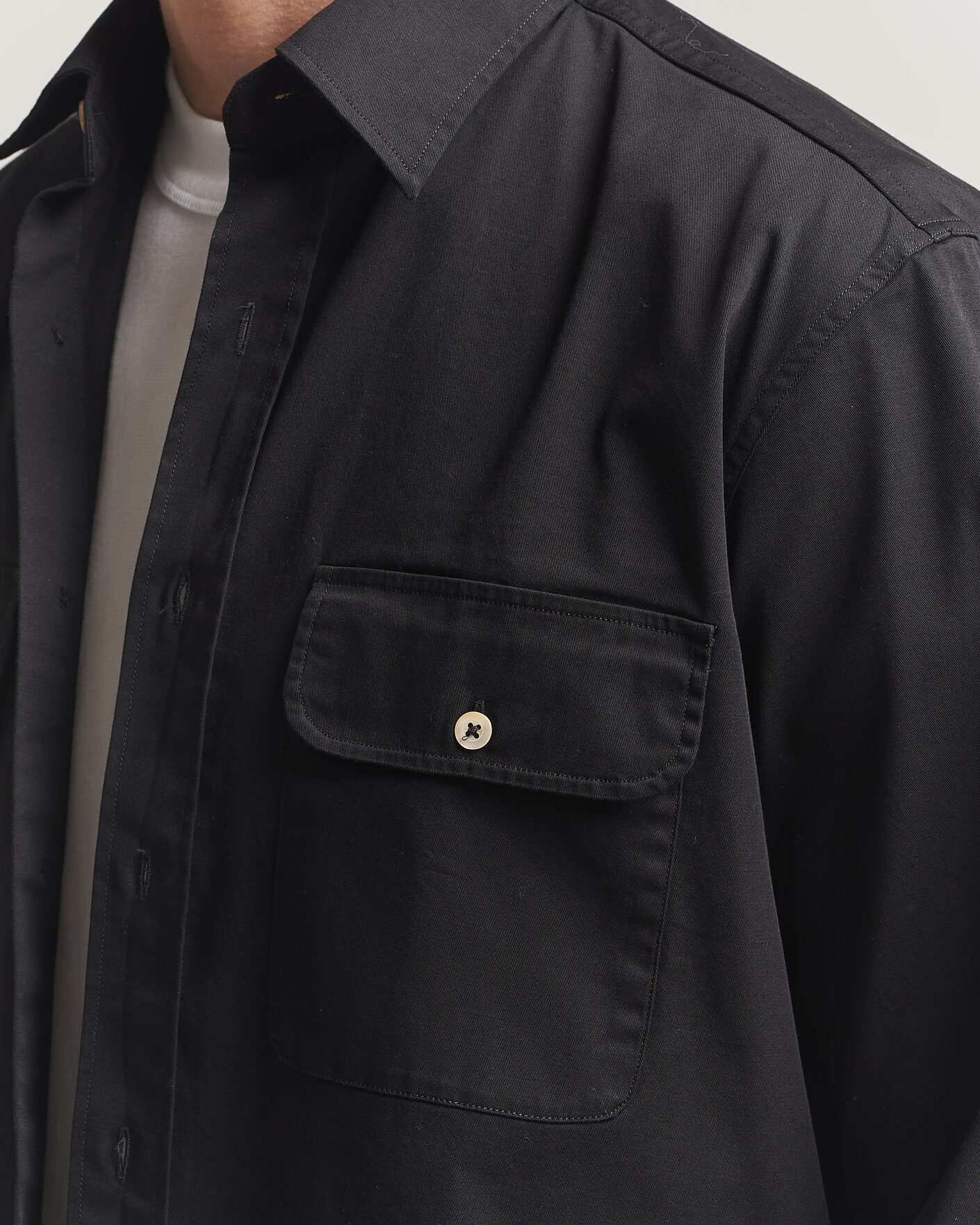 Heren | Overhemden | Grigio | Illinois Cotton Overshirt Black