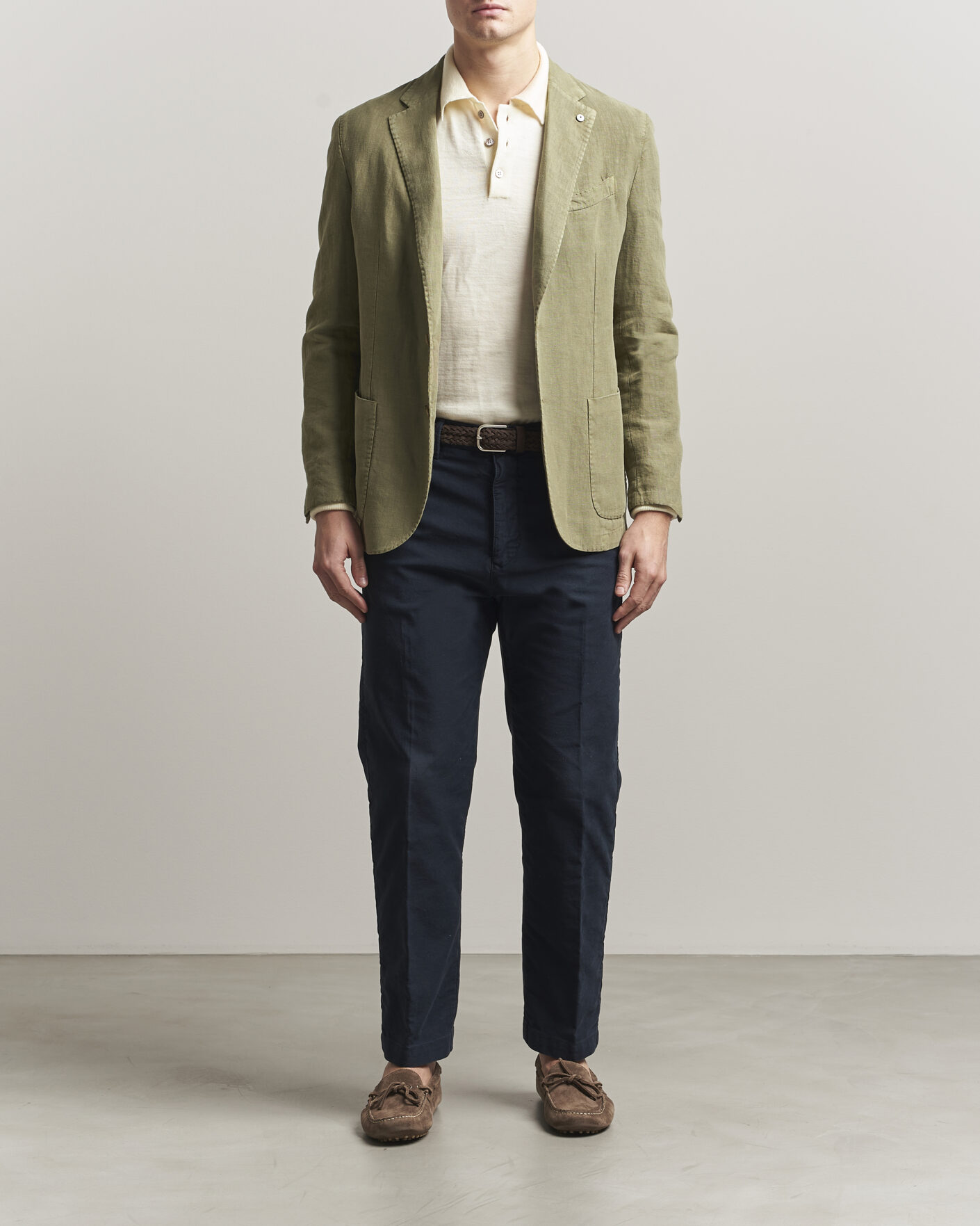 Heren | Blazers | L.B.M. 1911 | Jack Regular Fit Linen Blazer Olive