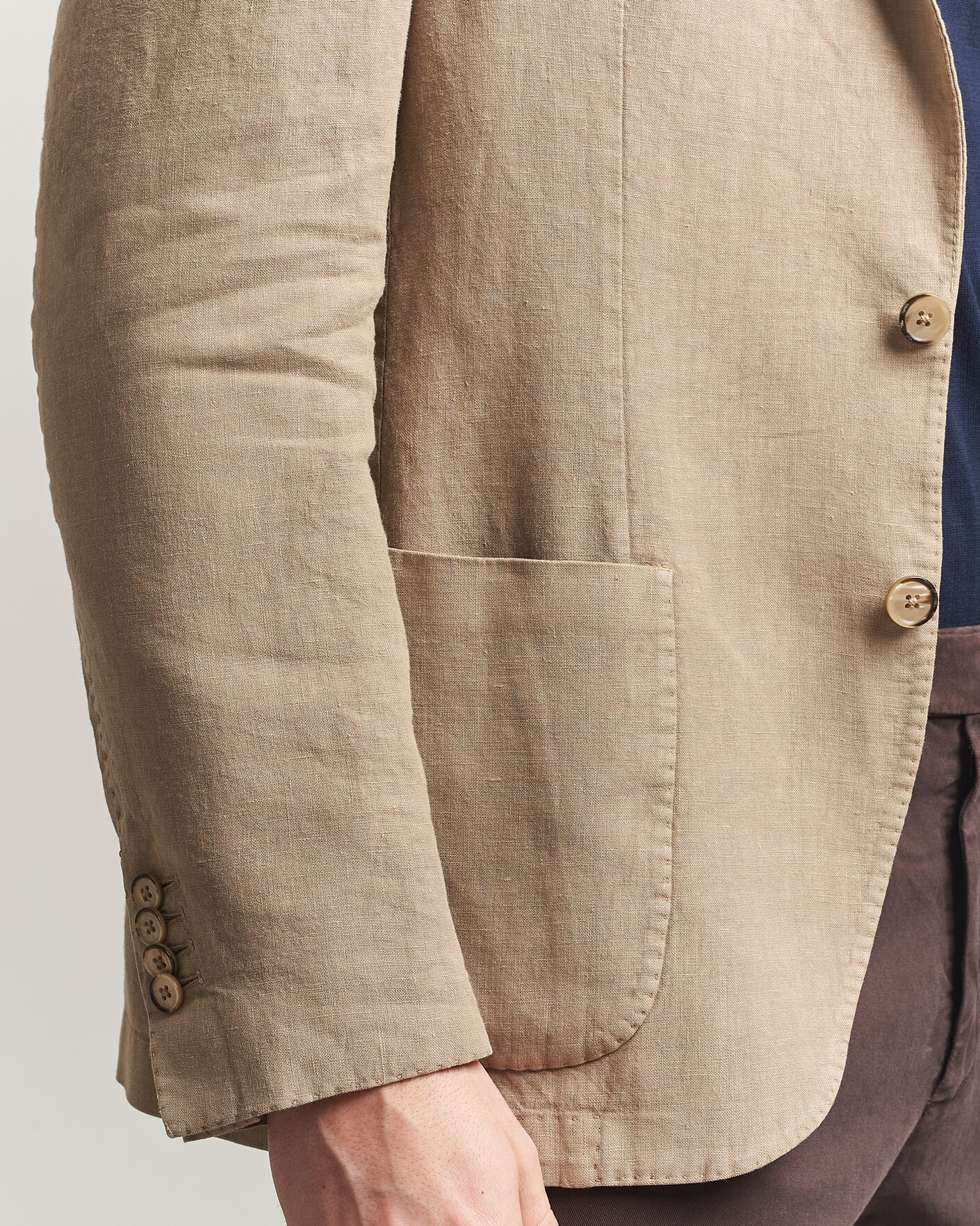 Heren | Blazers | L.B.M. 1911 | Jack Regular Fit Linen Blazer Taupe