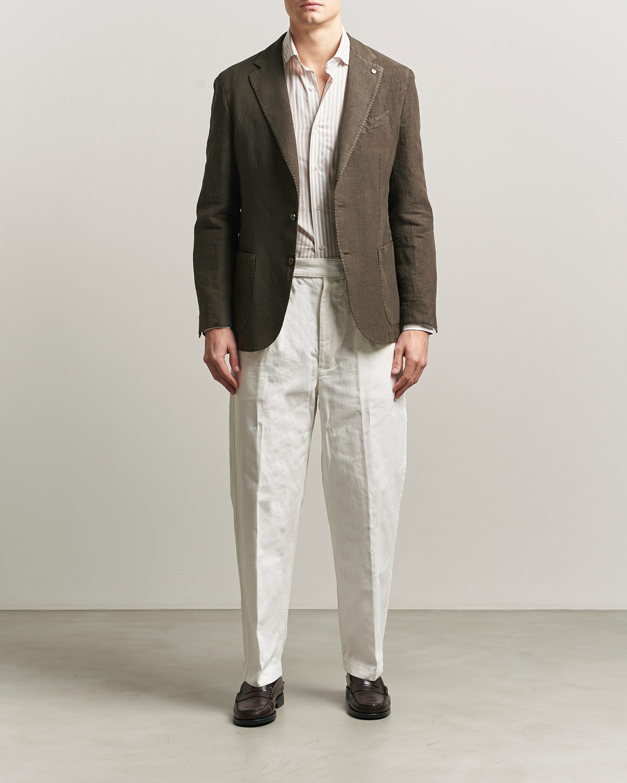 Heren | Blazers | L.B.M. 1911 | Jack Regular Fit Linen Blazer Brown