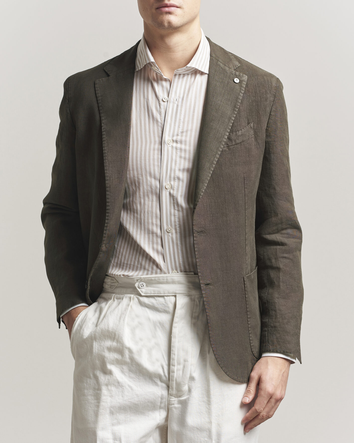 Heren | Blazers | L.B.M. 1911 | Jack Regular Fit Linen Blazer Brown