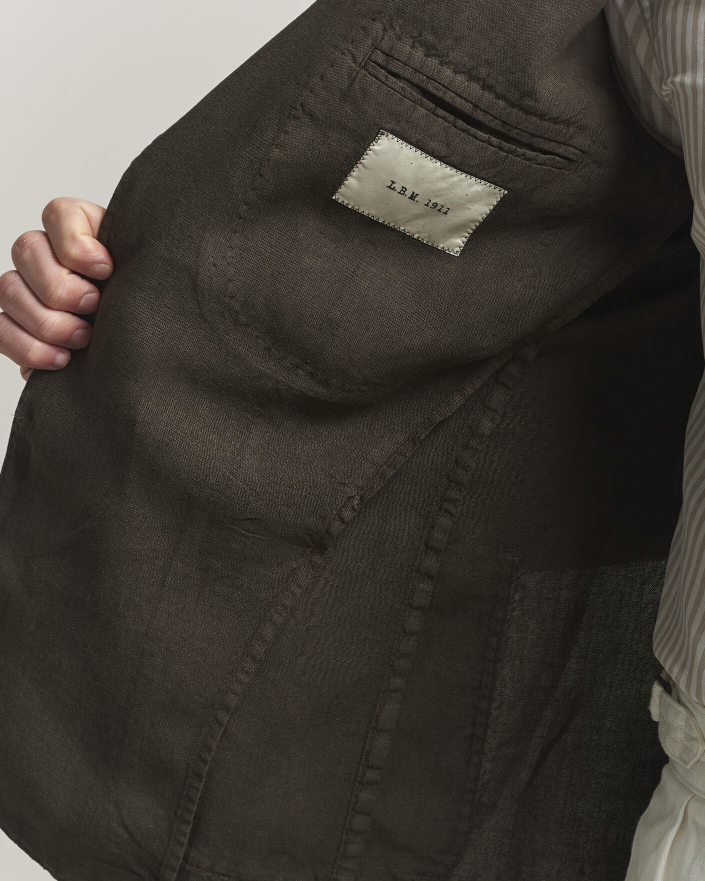 Heren | Blazers | L.B.M. 1911 | Jack Regular Fit Linen Blazer Brown