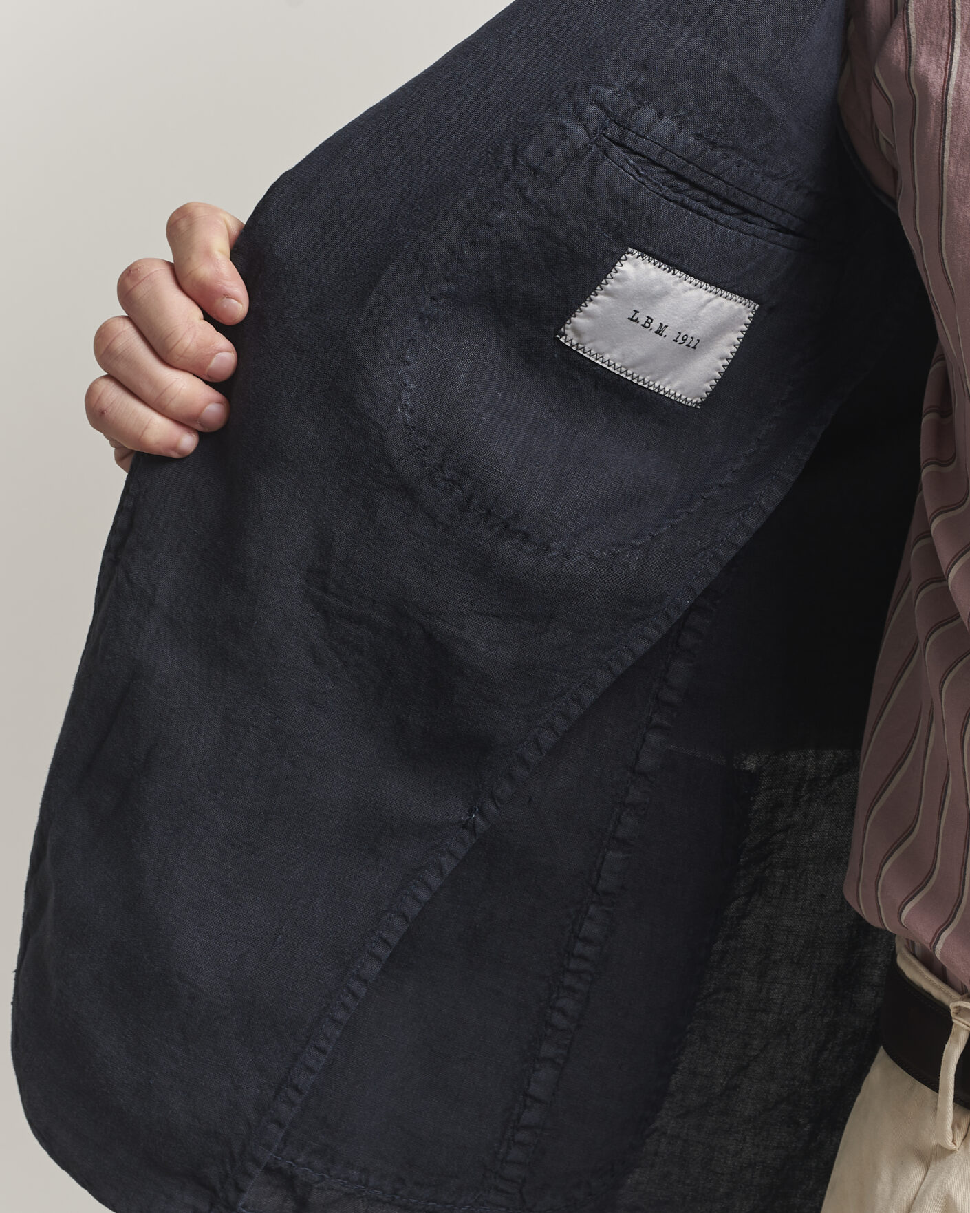 Heren | Blazers | L.B.M. 1911 | Jack Regular Fit Linen Blazer Navy