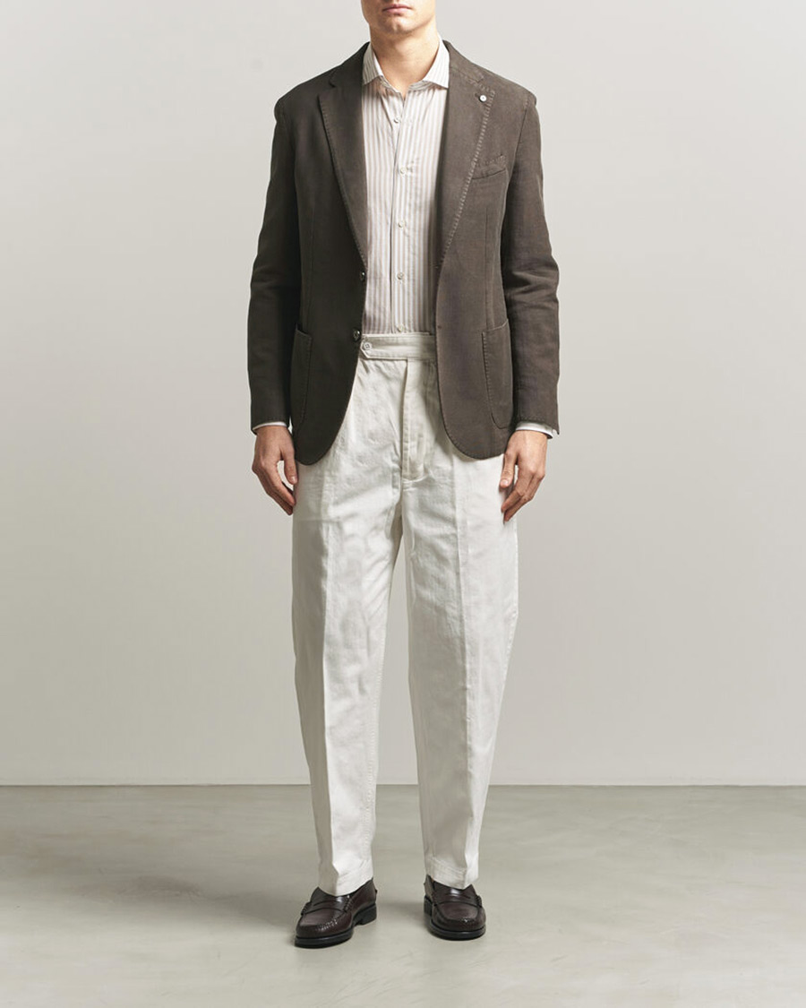 Heren | Blazers | L.B.M. 1911 | Jack Regular Fit Structured Cotton Blazer Brown