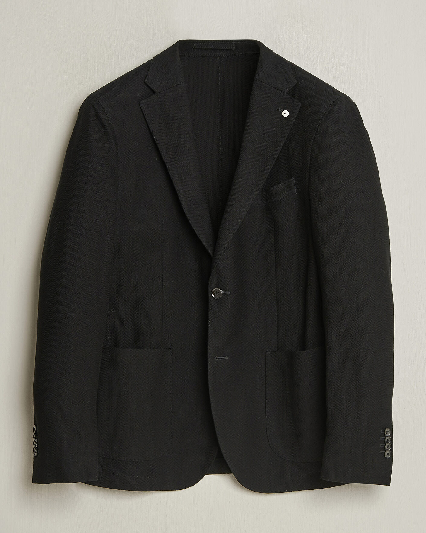 Heren | Blazers | L.B.M. 1911 | Jack Herringbone Cotton Blazer Black