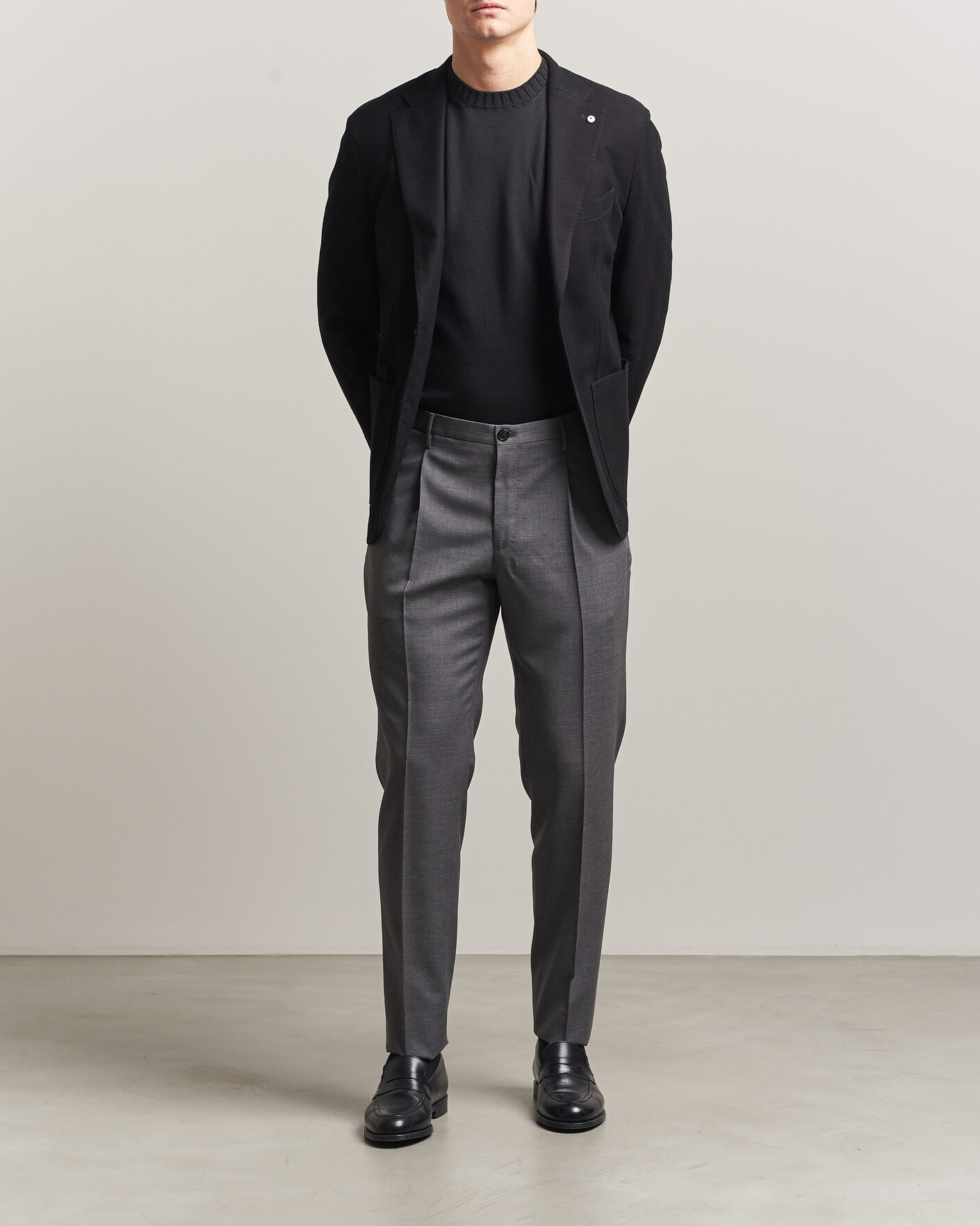 Heren | Blazers | L.B.M. 1911 | Jack Herringbone Cotton Blazer Black