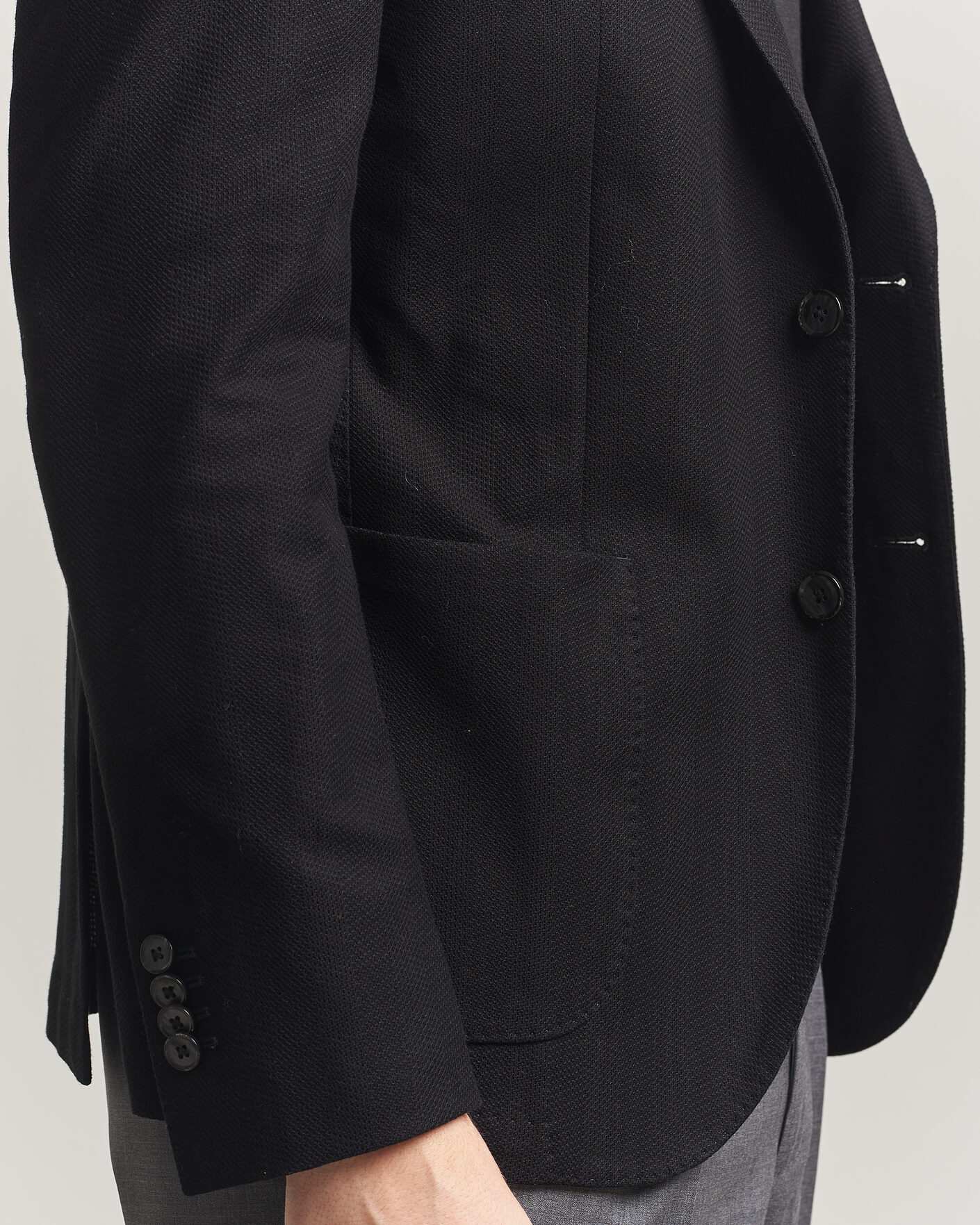 Heren | Blazers | L.B.M. 1911 | Jack Herringbone Cotton Blazer Black