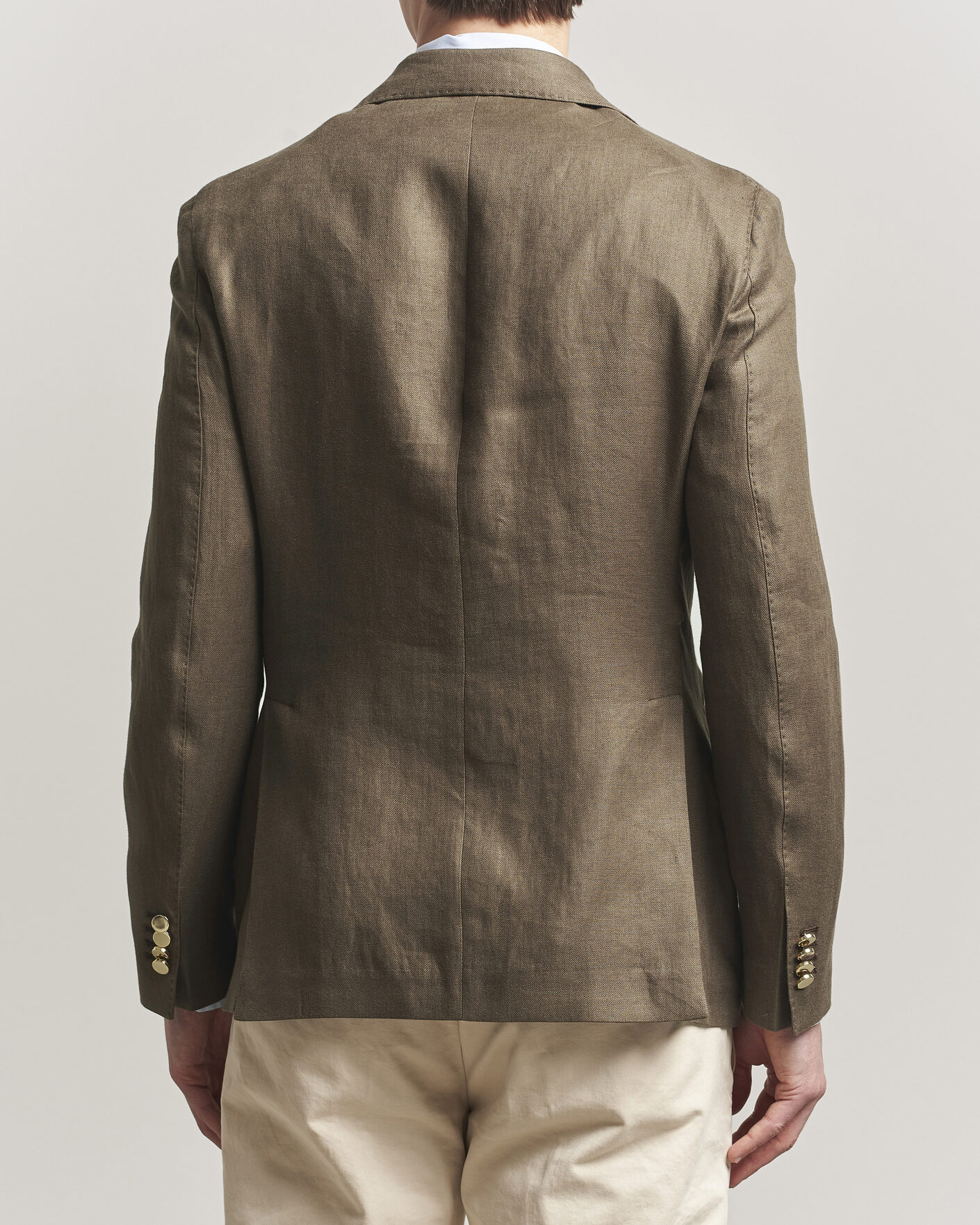 Heren | Blazers | L.B.M. 1911 | Tom Regular DB Linen Blazer Olive