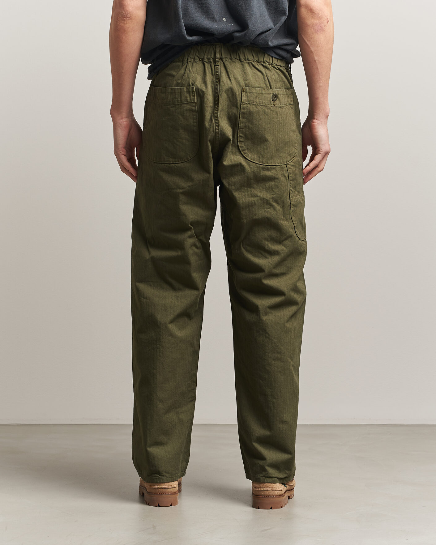 Heren | Broeken | orSlow | Wide Fit French Work Pants Army Green