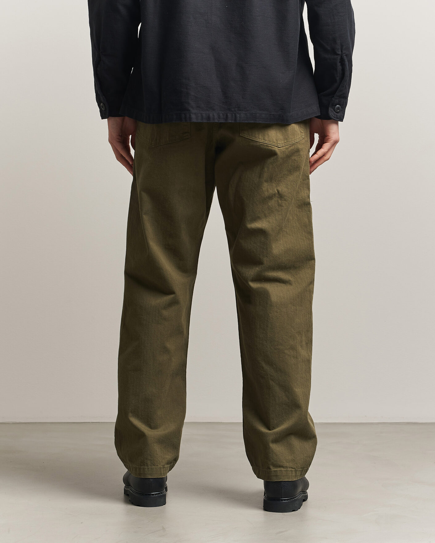 Heren | Broeken | orSlow | Vintage Fit Herringbone Fatigue Pants Army Green
