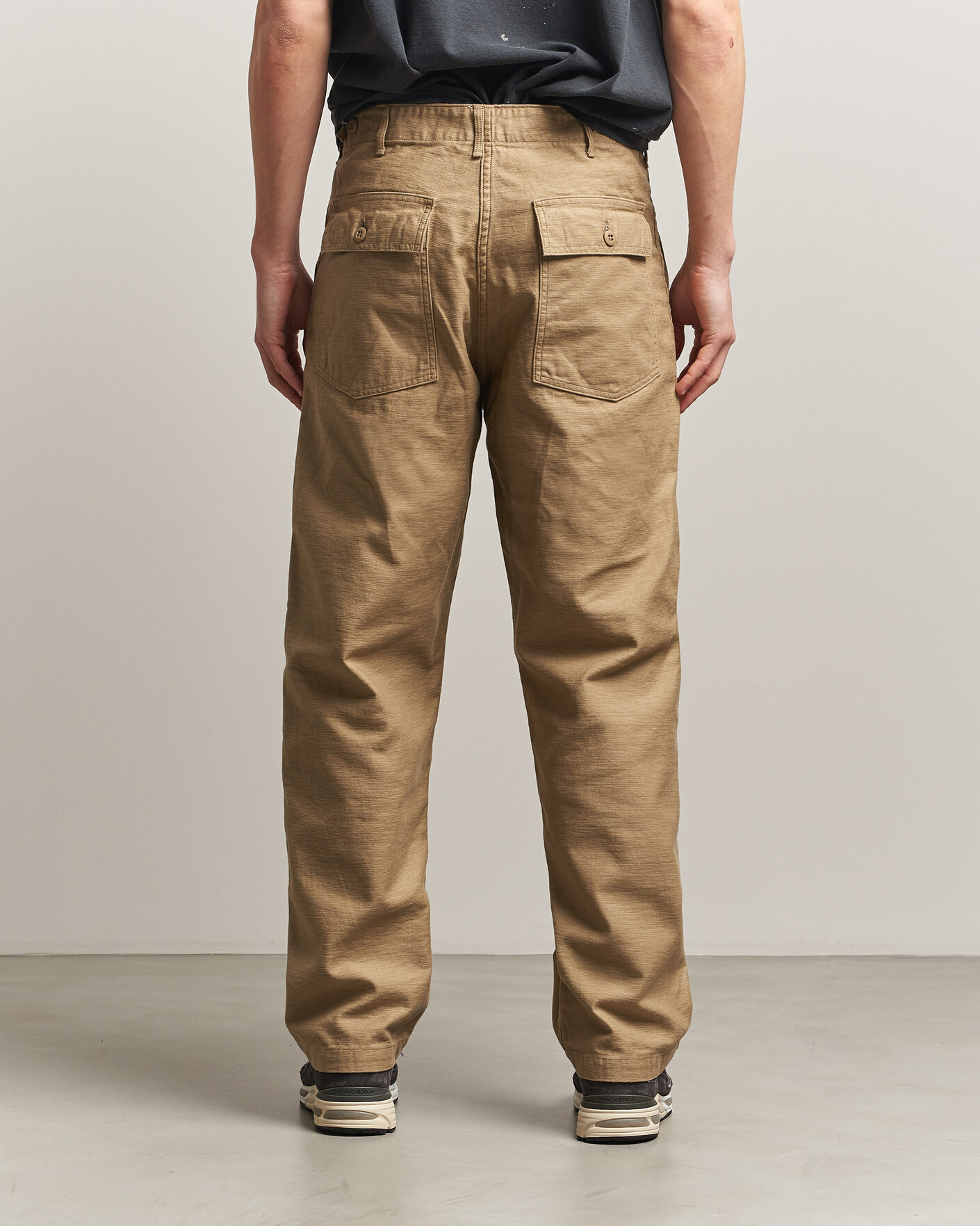 Heren | Broeken | orSlow | Regular Fit Original Sateen Fatigue Pants Sand Beige