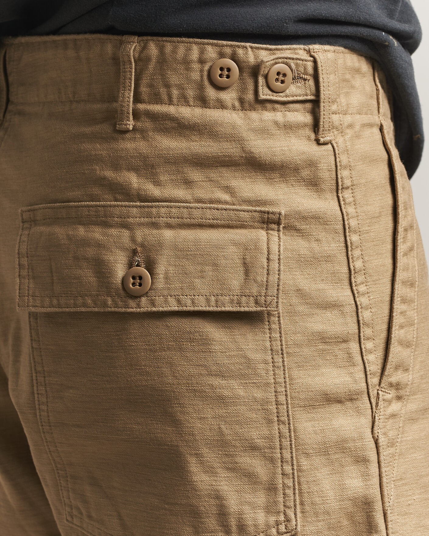 Heren | Broeken | orSlow | Regular Fit Original Sateen Fatigue Pants Sand Beige
