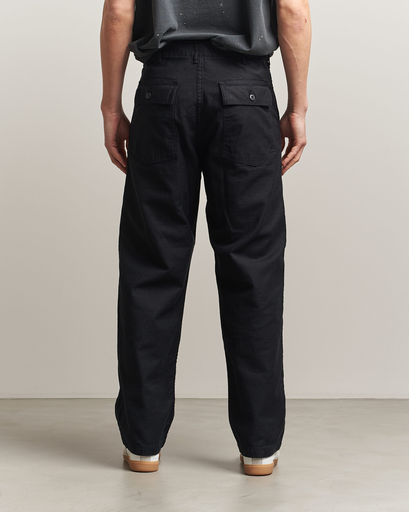 Heren | Broeken | orSlow | Regular Fit Original Sateen Fatigue Pants Black