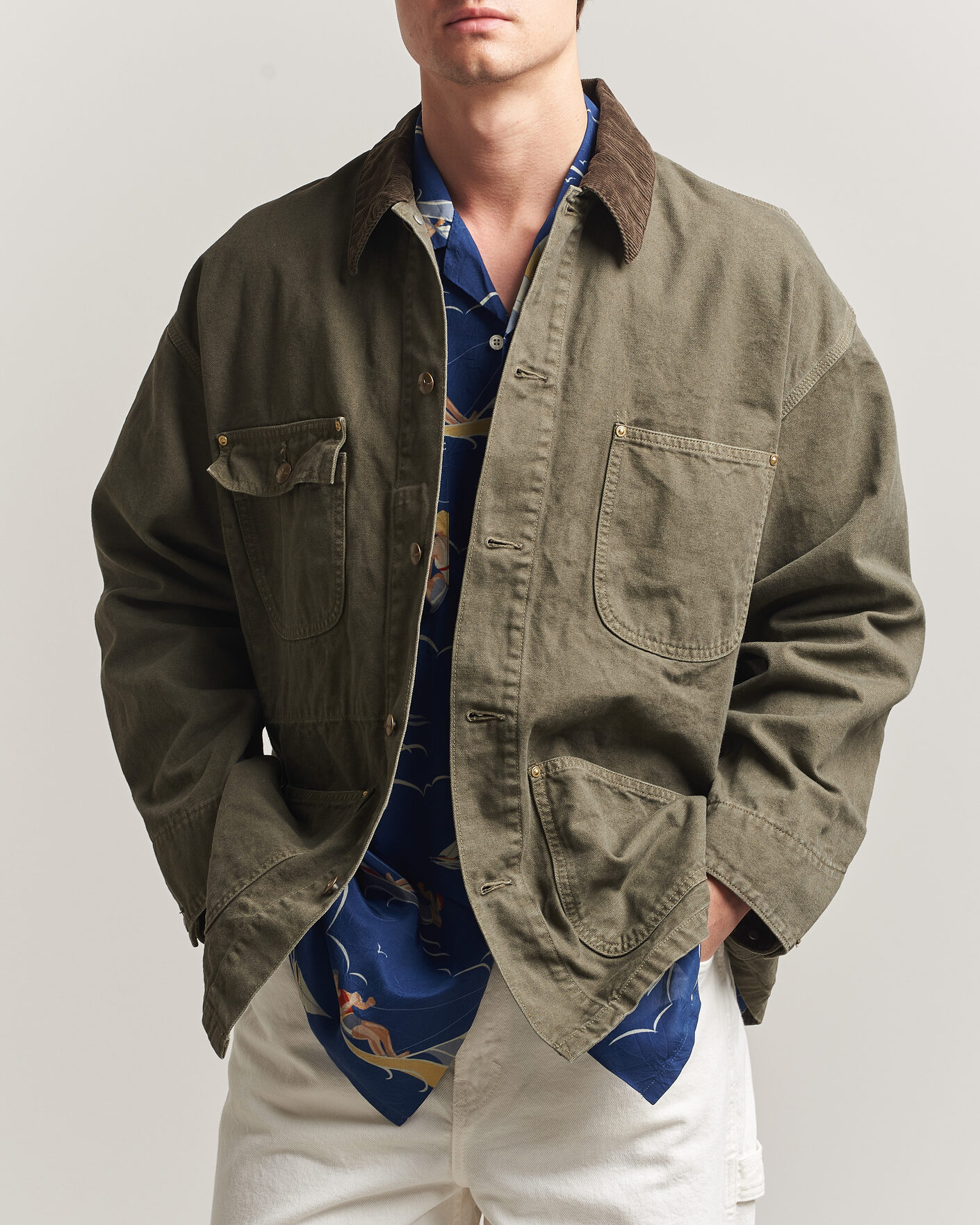 Heren | Jassen | orSlow | Oxford Coverall Chore Jacket Army Green