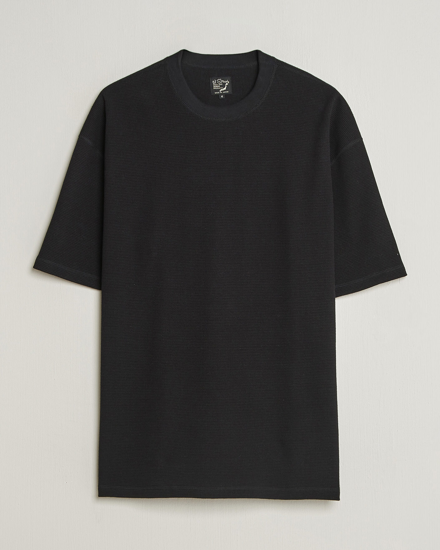 Heren | T-shirts | orSlow | Waffle Cotton T-Shirt Black